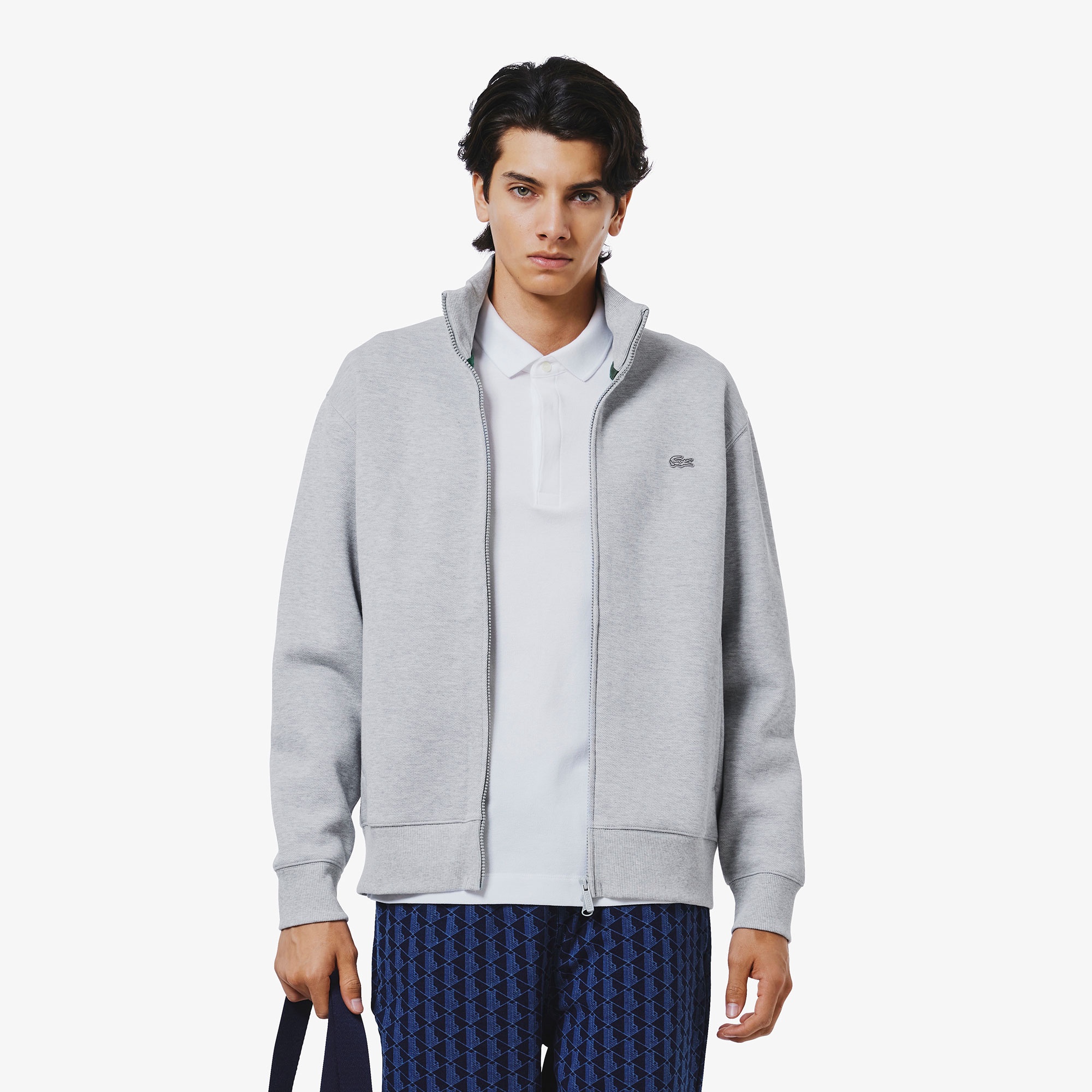 鹿の子ジップニット