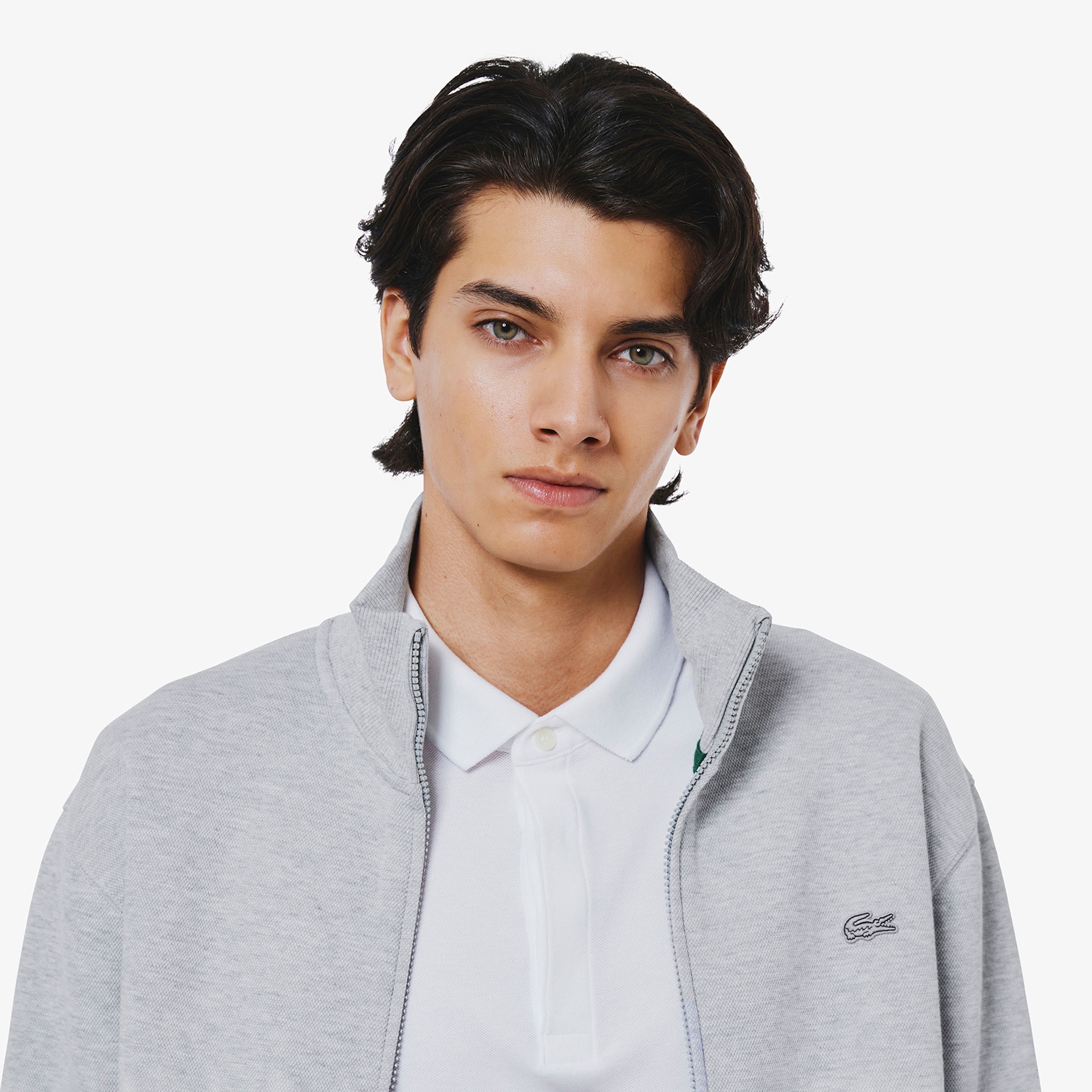 鹿の子ジップニット