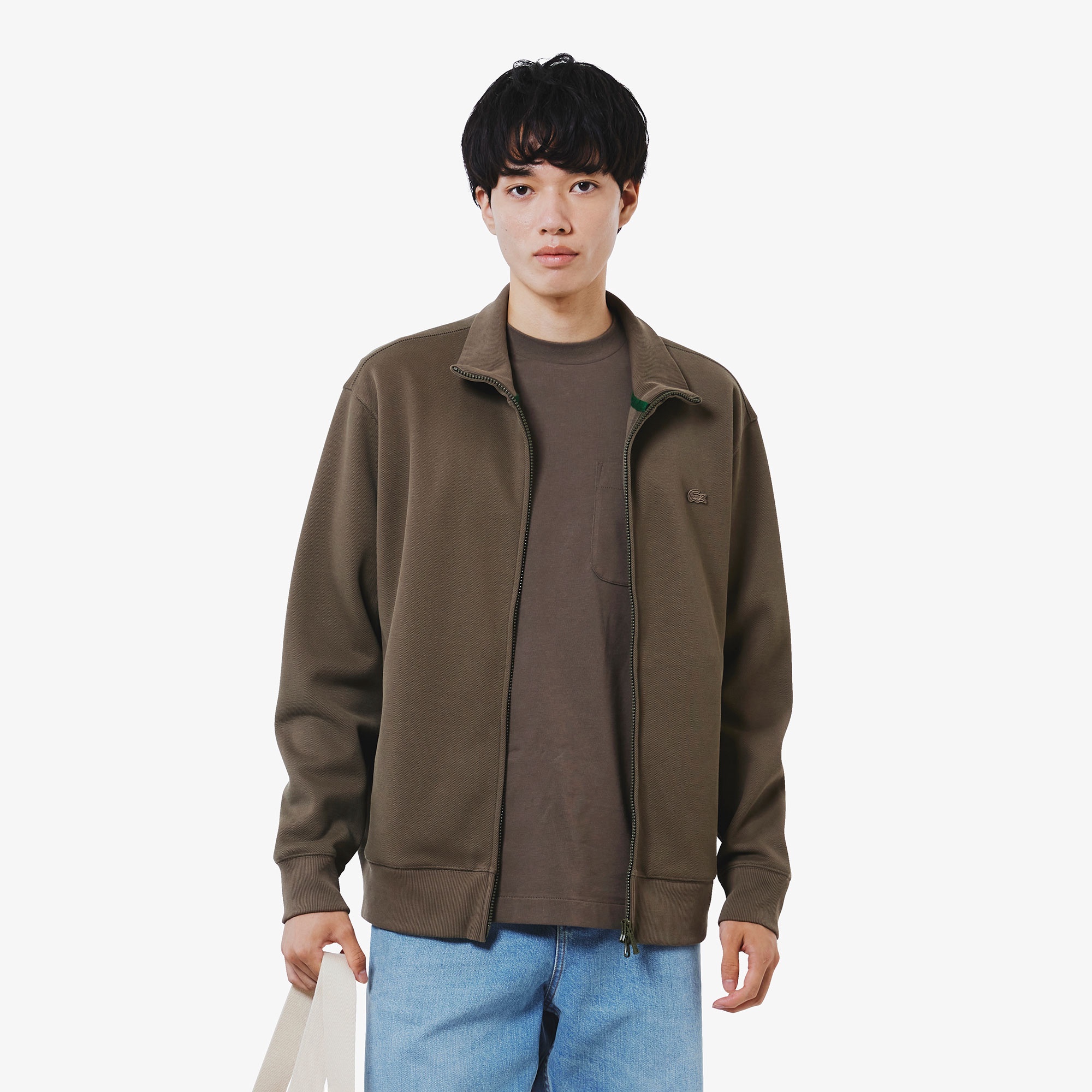 鹿の子ジップニット