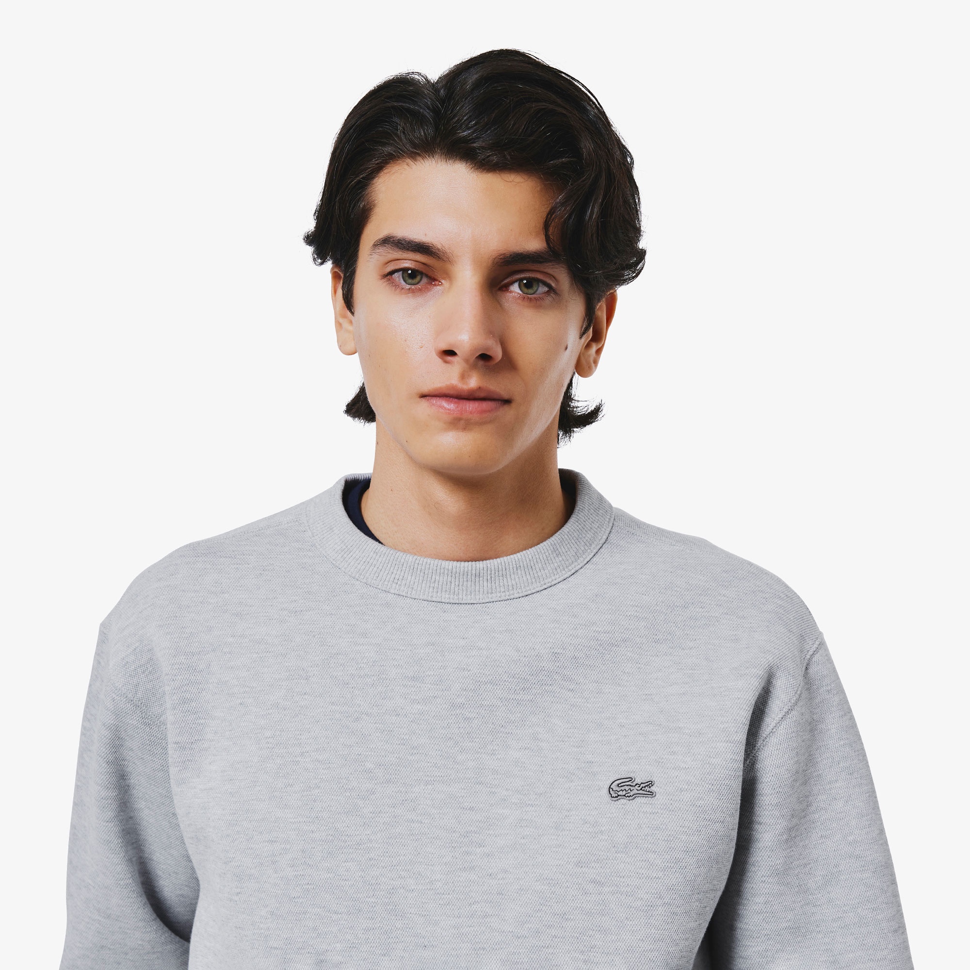 鹿の子ニットワントーンクルーネック