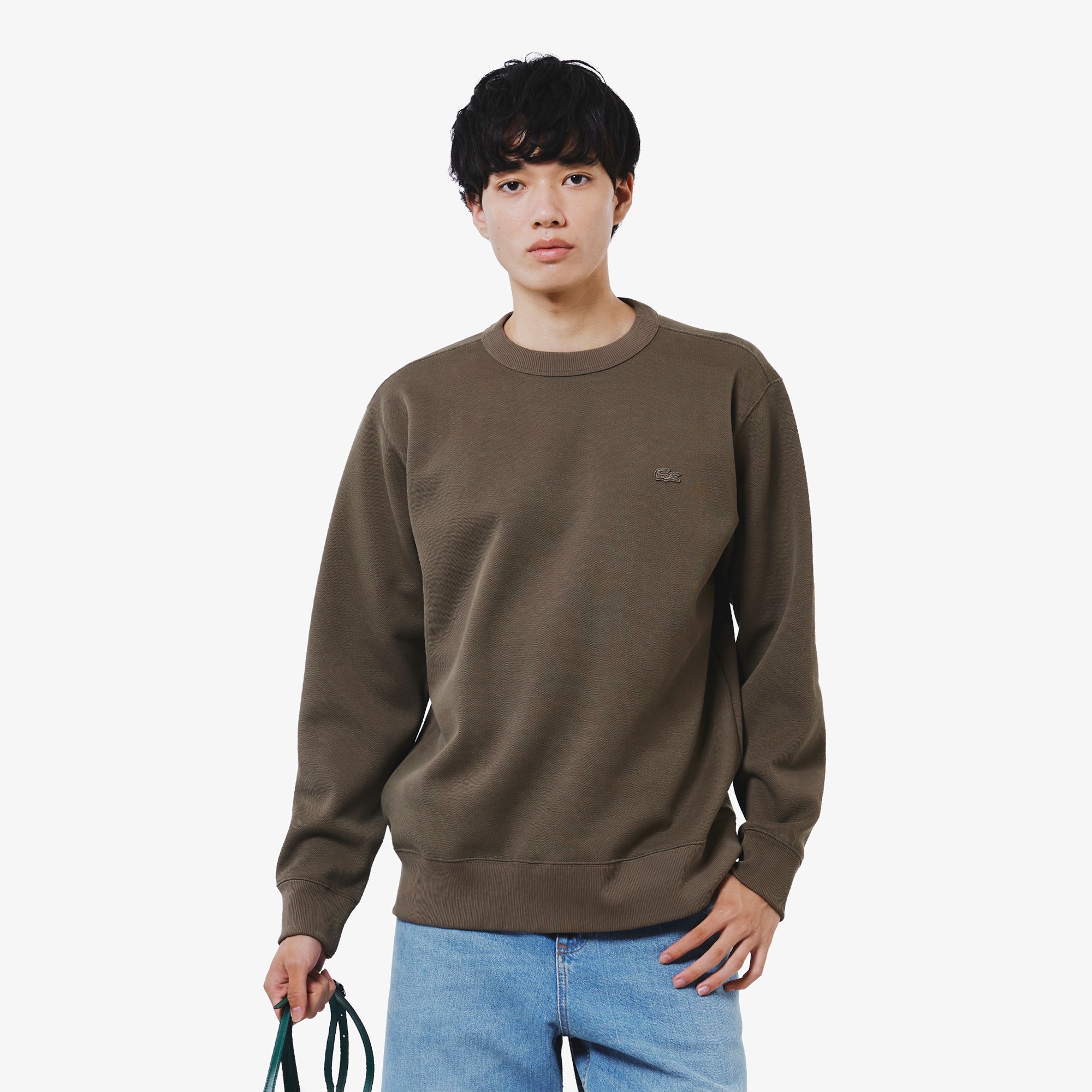 鹿の子ニットワントーンクルーネック