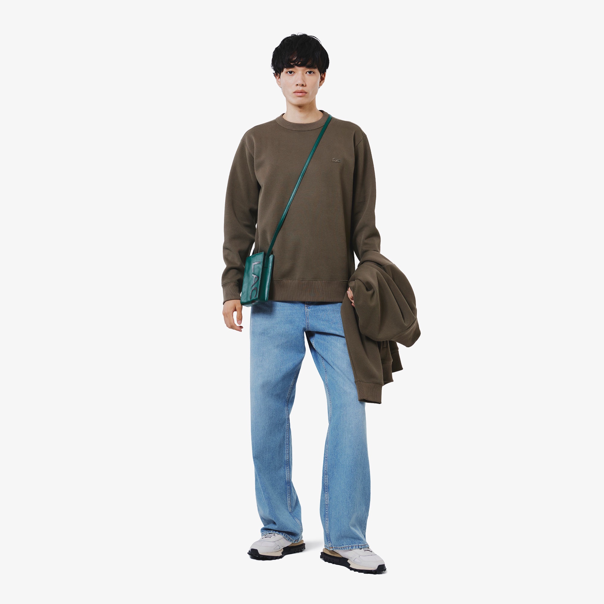 鹿の子ニットワントーンクルーネック