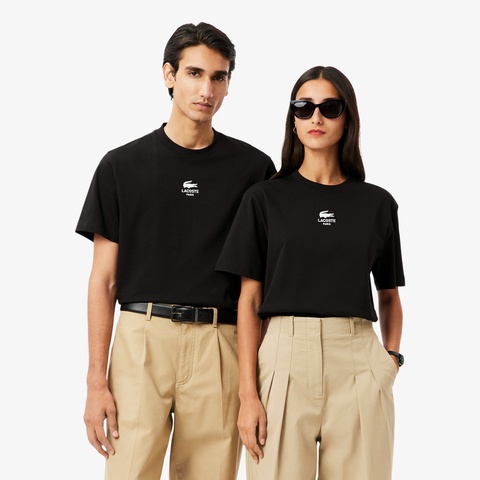 送料関税込みLacoste スモールパリロゴクルーネックTシャツ LACOSTE tシャツ スモールパリロゴクルーネックTシャツ メンズ