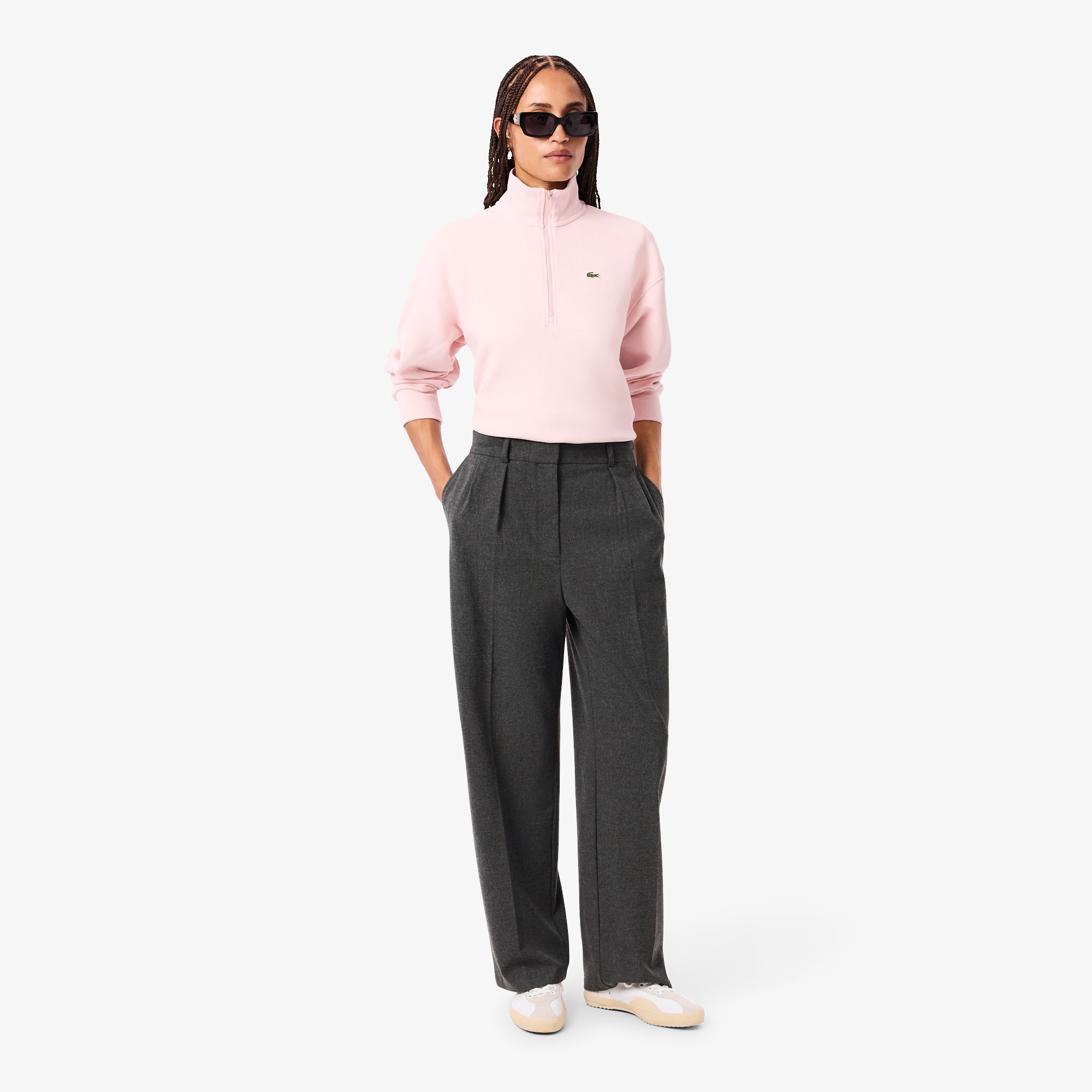 Lacoste レディース ゴルフパンツ ホワイト セール】 COOL MAXスリムフィットレギンスパンツ （チノ・ワーク