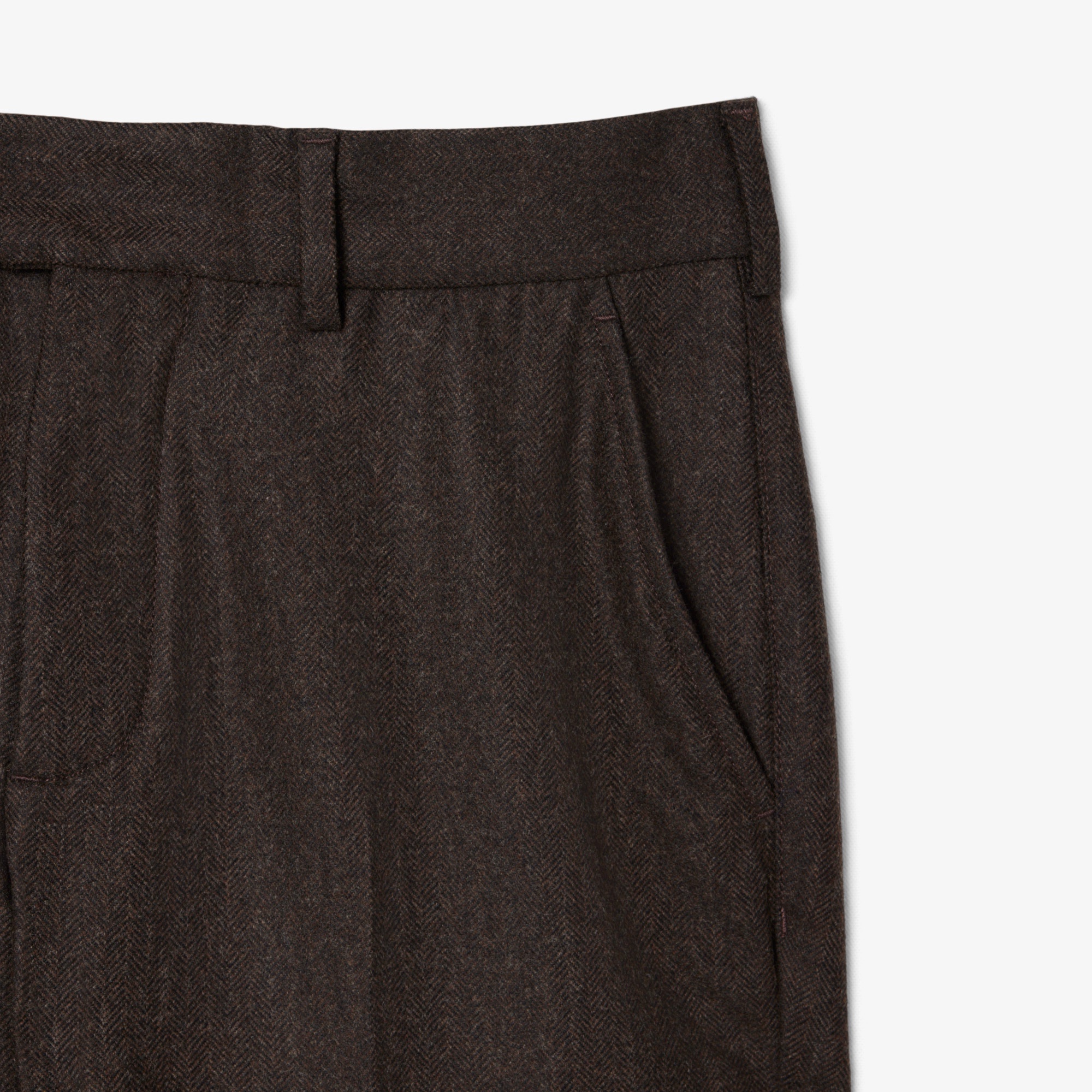 ウールブレンドヘリンボーンパンツ