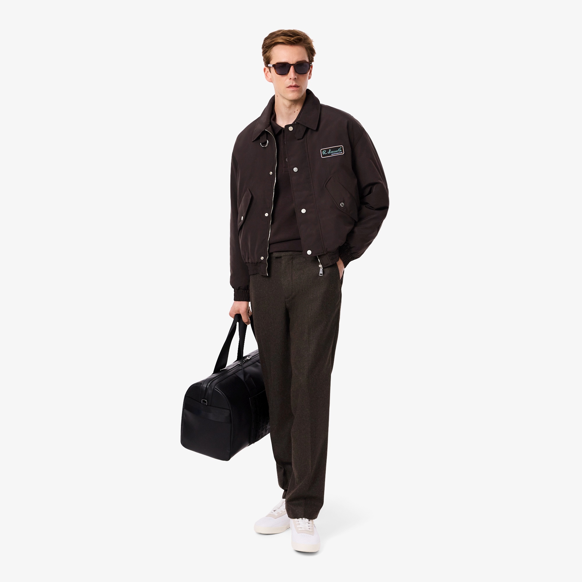 ウールブレンドヘリンボーンパンツ