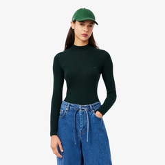 LACOSTE ボーダーリブニットクルーネック鹿の子地Tシャツ 2点 オーガニックコットン ボーダーリブニットクルーネック鹿の子地Tシャツ