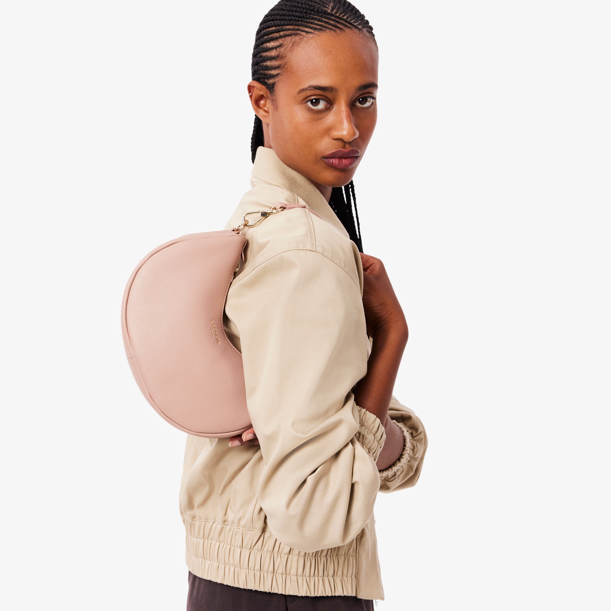 シャンゼリゼ レザーハーフムーンショルダーバッグ