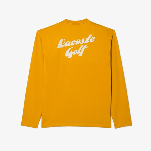 ラコステゴルフバックプリントウルトラドライロングスリーブTシャツ
