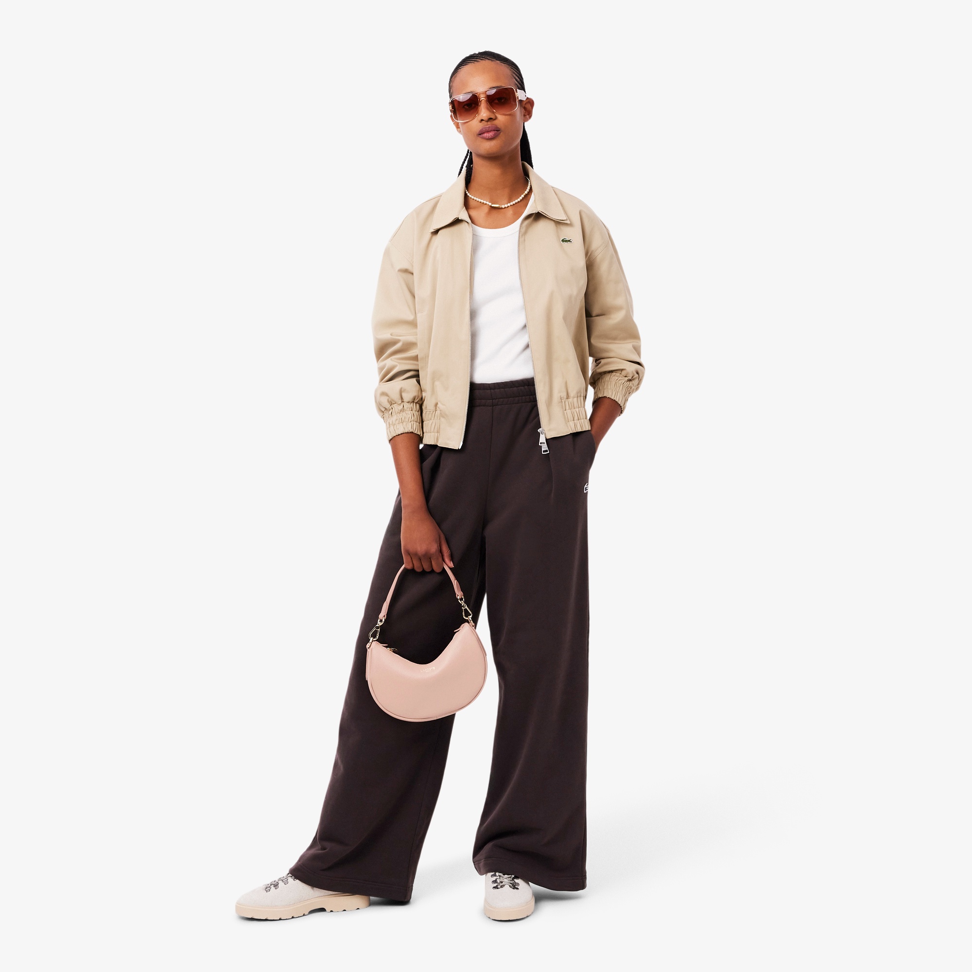 シャンゼリゼ レザーハーフムーンショルダーバッグ