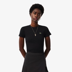 LACOSTE モノグラム柄 Tシャツ ブラック tf5538-031-fn.