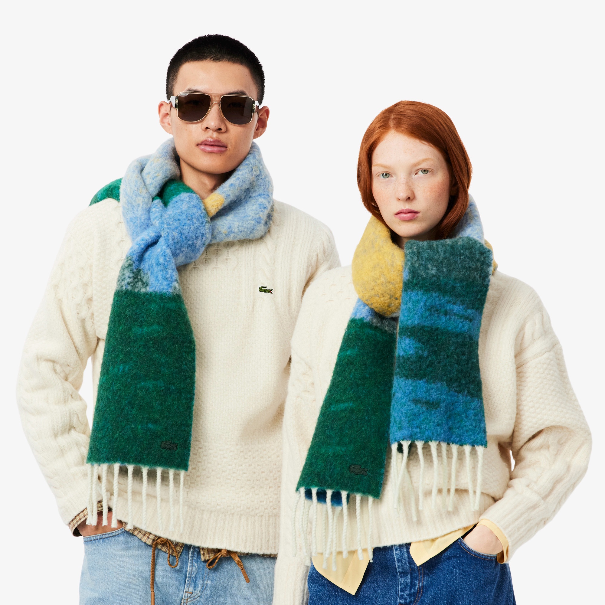 ランドスケープモチーフアルパカウールマフラー