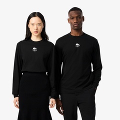 ★ラコステ★美品！胸シルバーロゴプレート付、黒リアルダウンコート