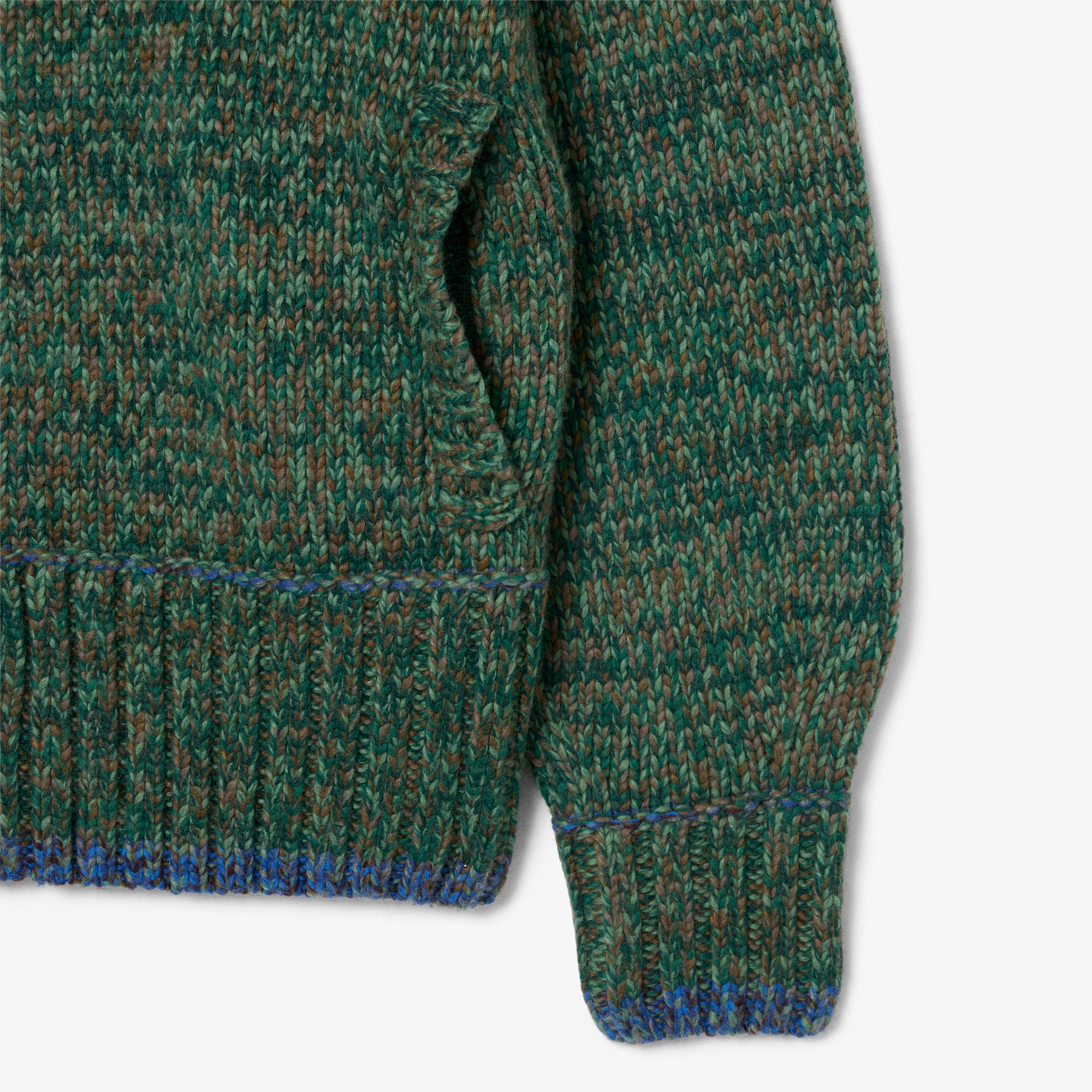 ミックスカラーローゲージニットジップセーター