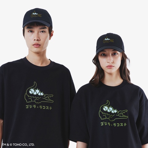 LACOSTE ゴジラプリント Tシャツ ブラック　4 Godzilla + Lacoste - My Lacoste Art Program Vol.9 - ラコステ