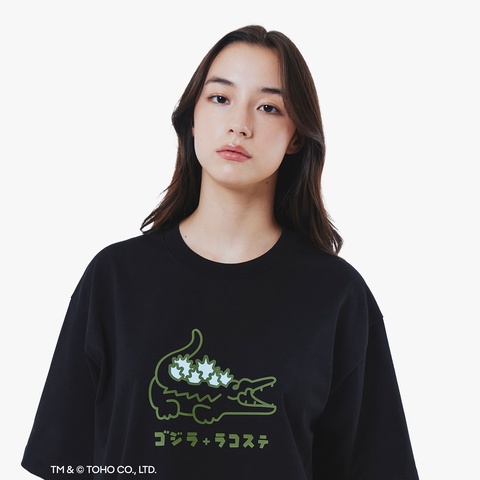 限定】ゴジラ＋ラコステ コラボTシャツ黒