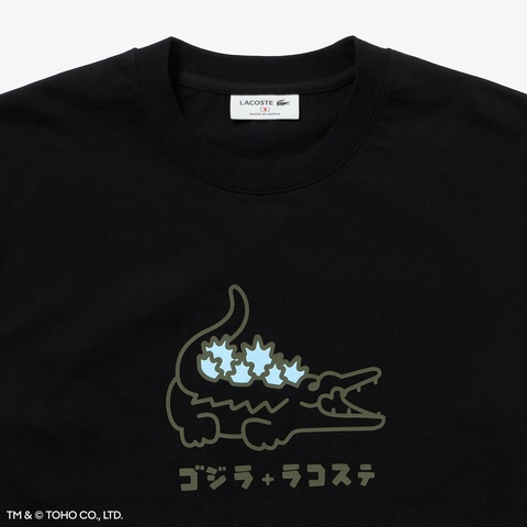 LACOSTE ゴジラプリント Tシャツ ブラック　4 LACOSTE ゴジラプリント Tシャツ ブラック - メルカリ