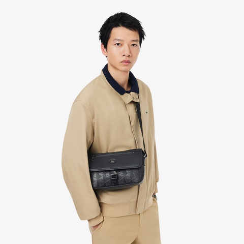 LACOSTE モノグラム　ショルダーバッグ　正規品 モノグラム エンボスレザーミニショルダーバッグ NH5062MR - ラコステ
