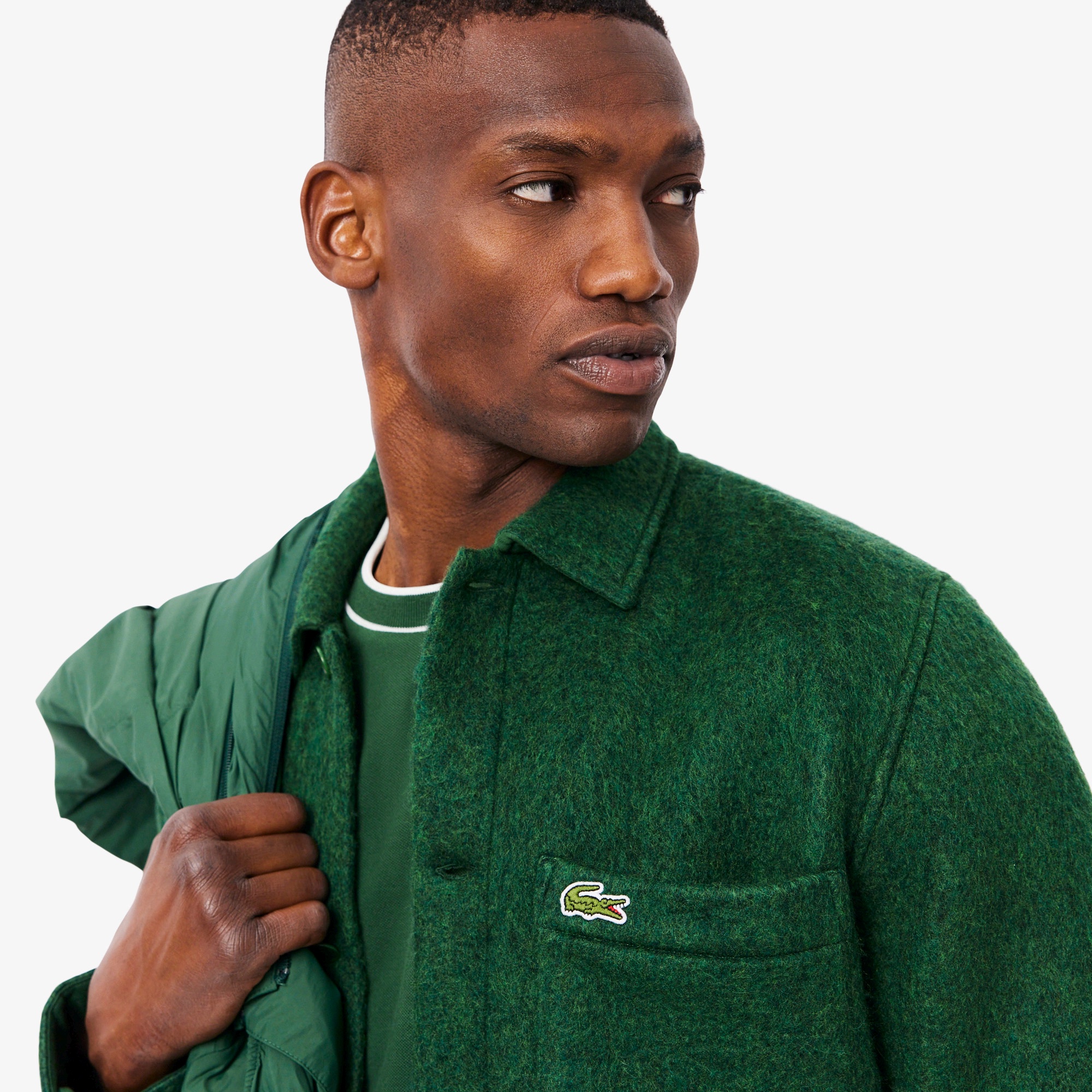 ウールブレンドフェルトオーバーシャツ