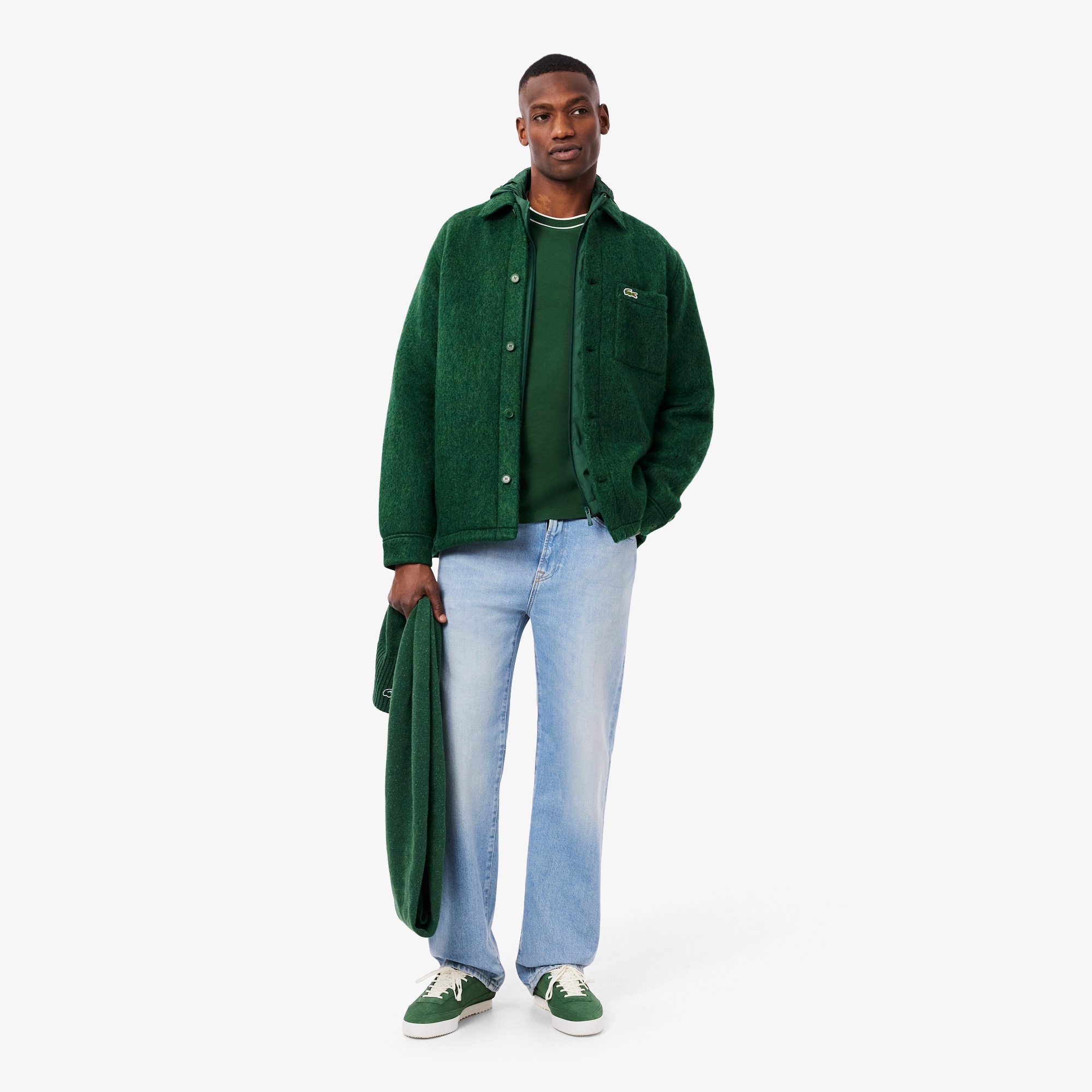 ウールブレンドフェルトオーバーシャツ