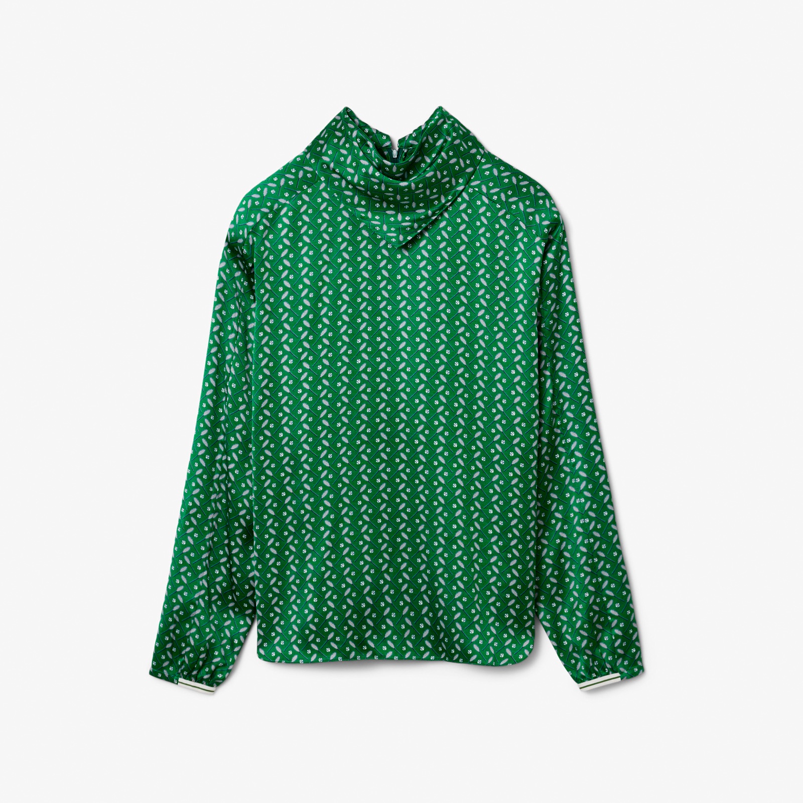 『FW25 Fashion Show』スカーフカラーサテンプリントシャツ
