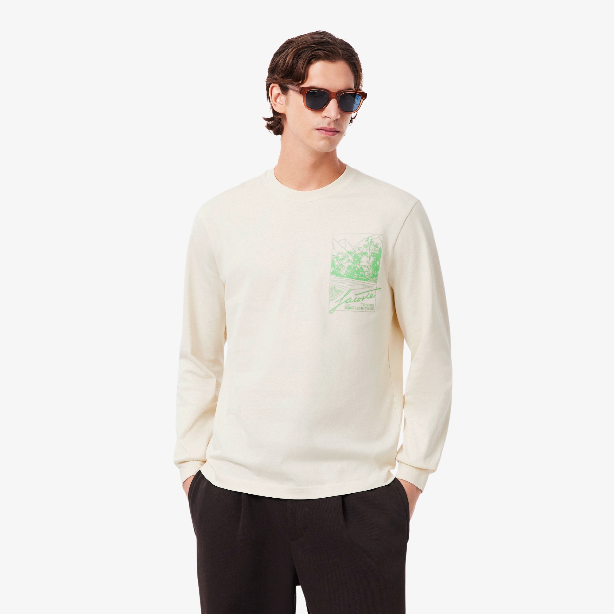テニスヘリテージプリントロングスリーブTシャツ