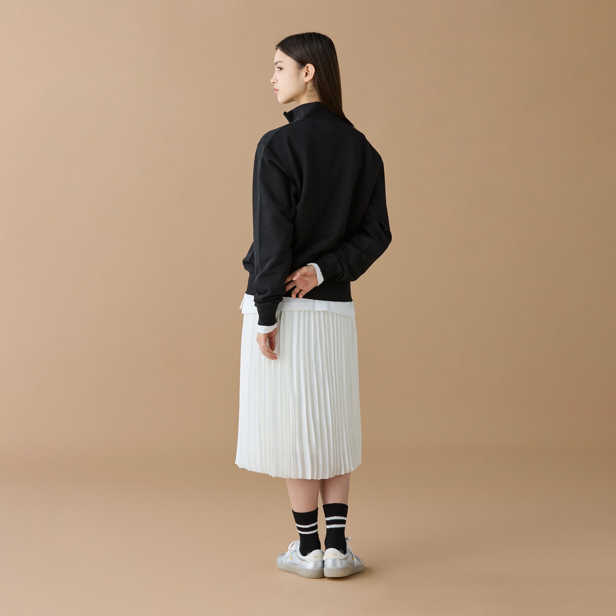 ハイネックハーフジップスウェット