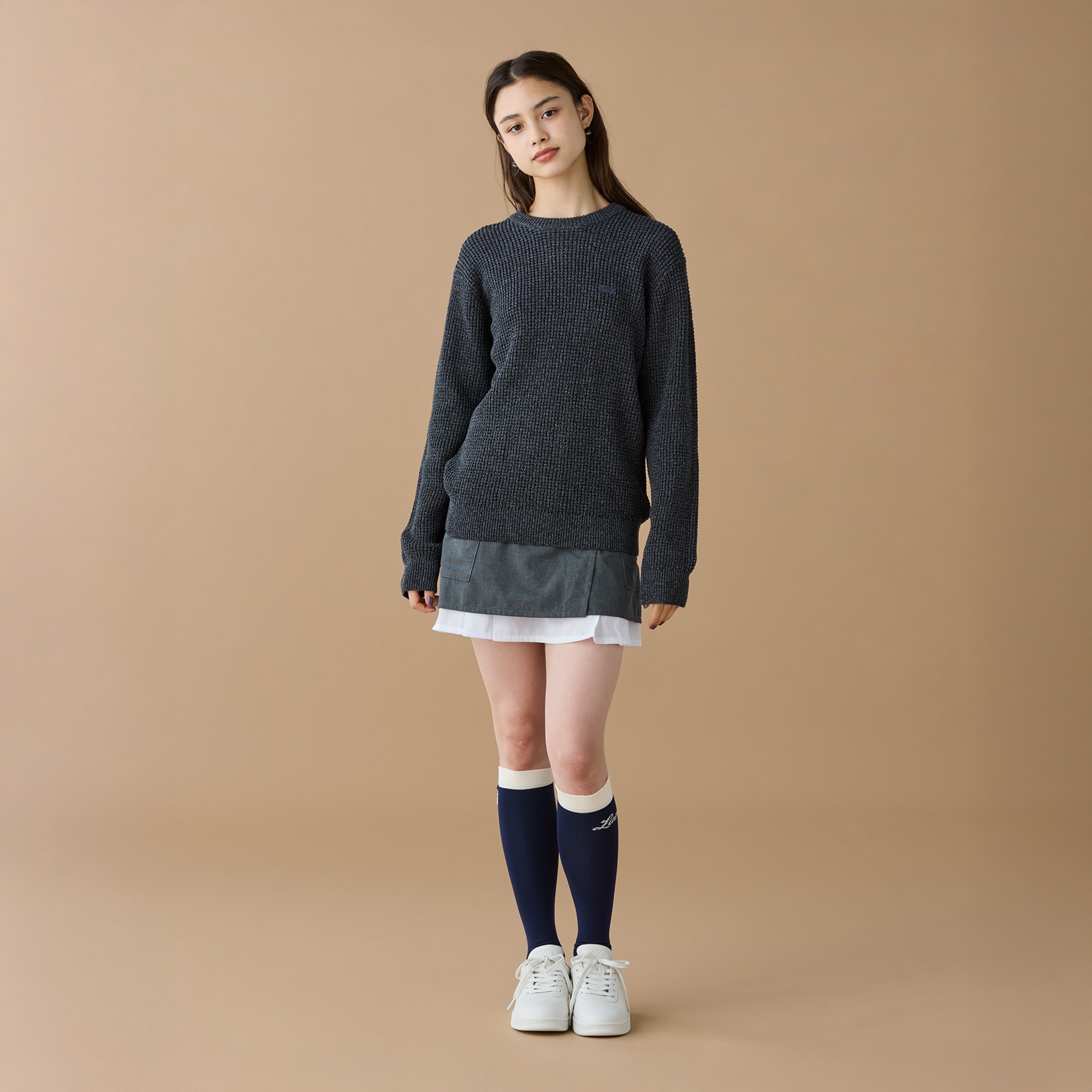 ワッフルニットセーター