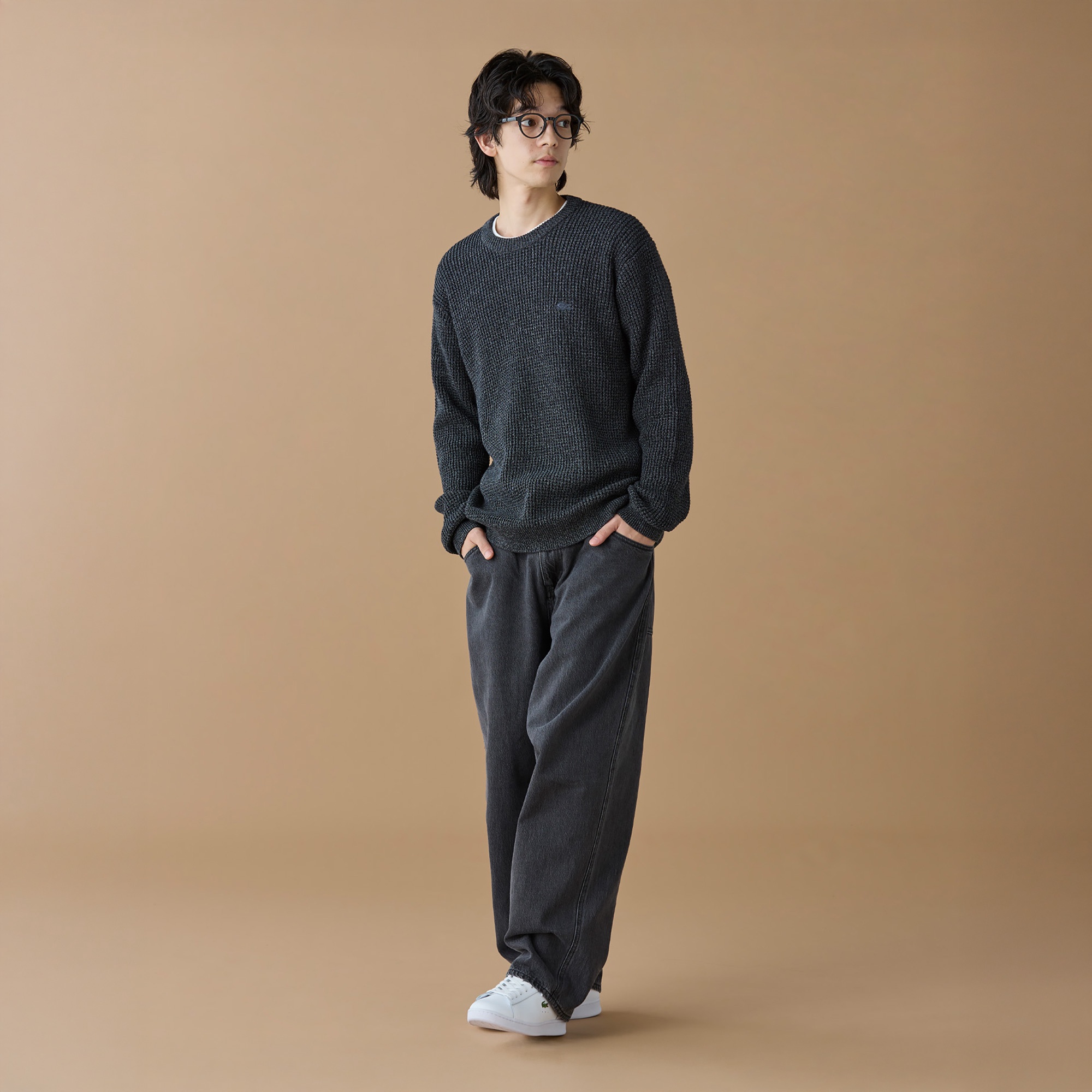 ワッフルニットセーター