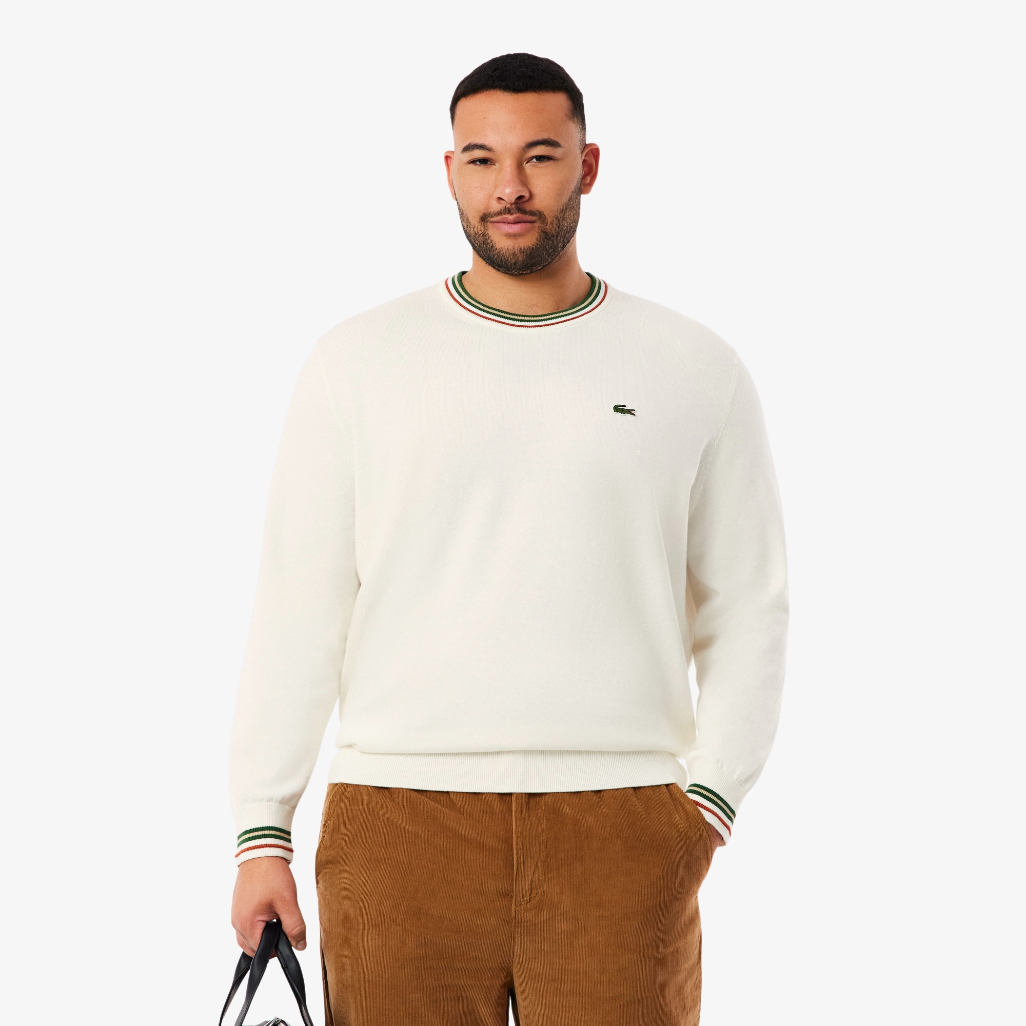 ボーダーリブプルオーバーニット