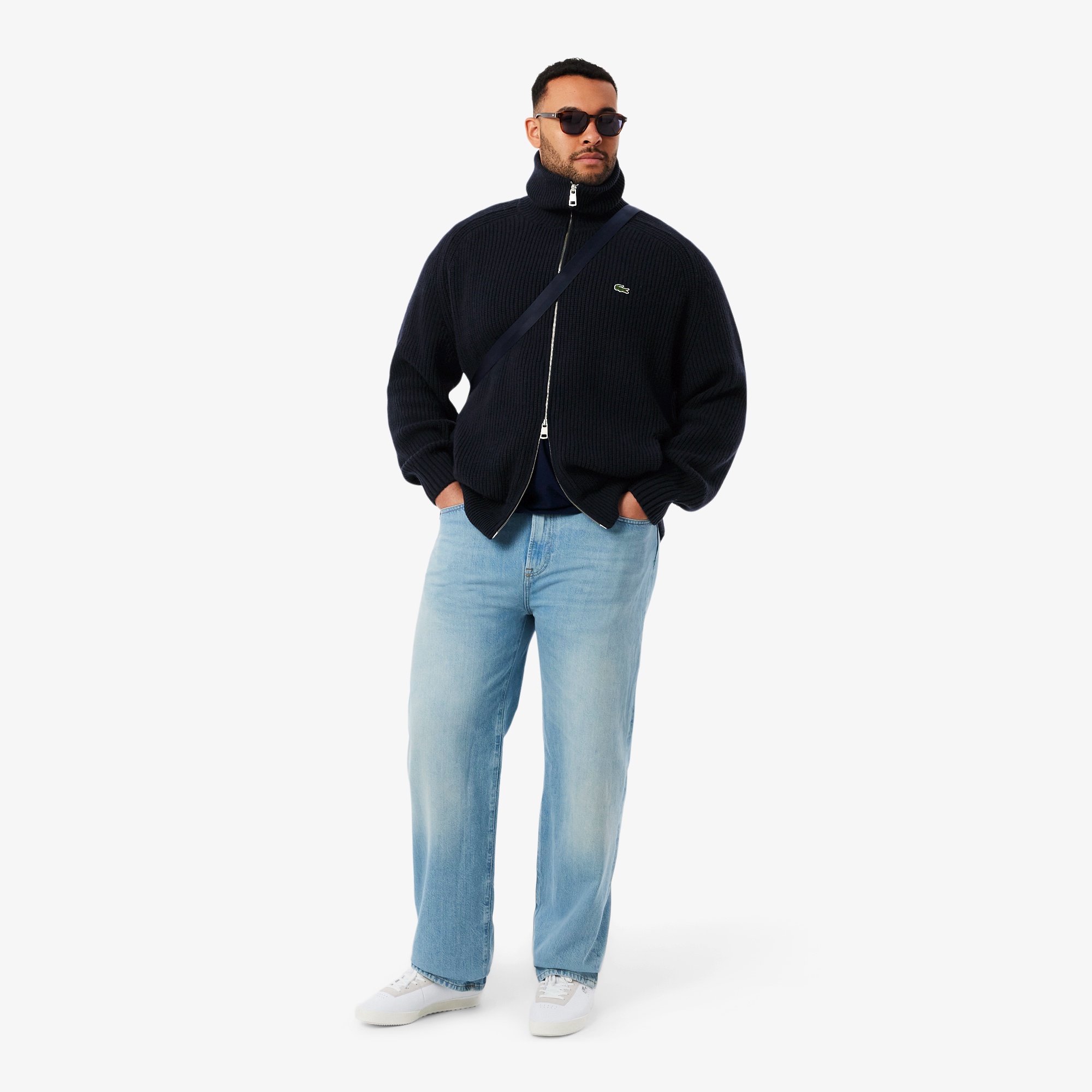 ローゲージハイネックジップセーター