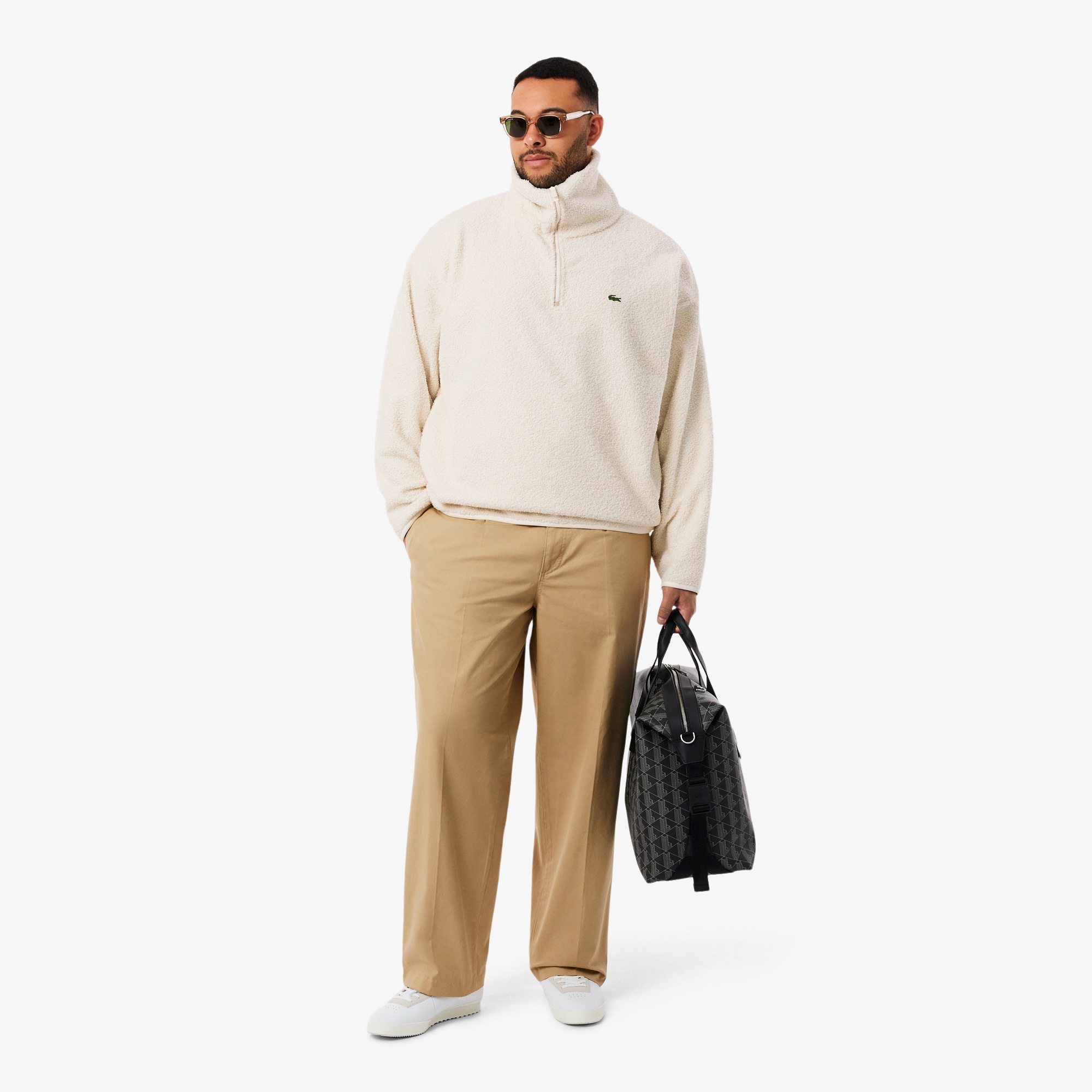 ハイネックハーフジップブークレフリース