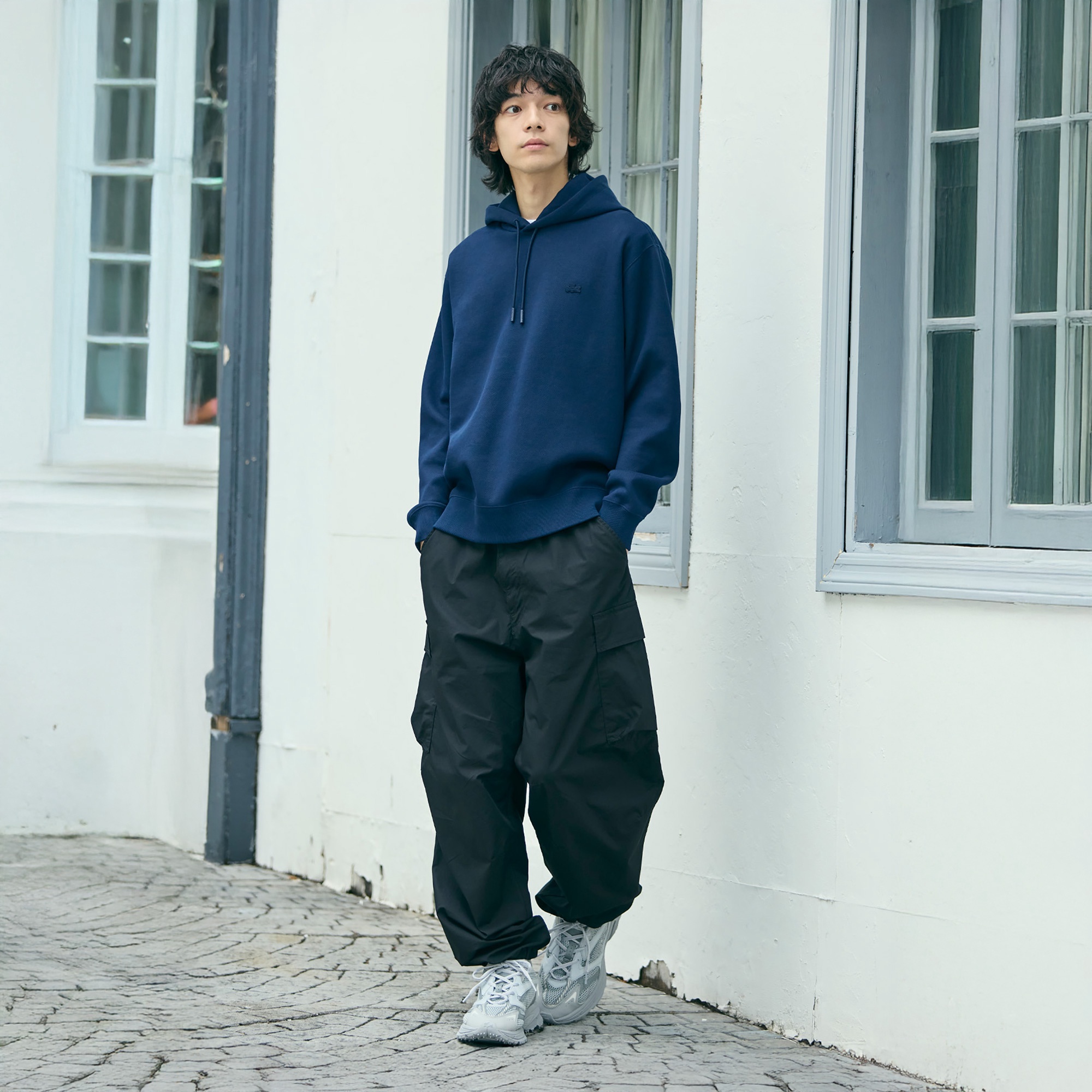 鹿の子ニットワントーンフーディー