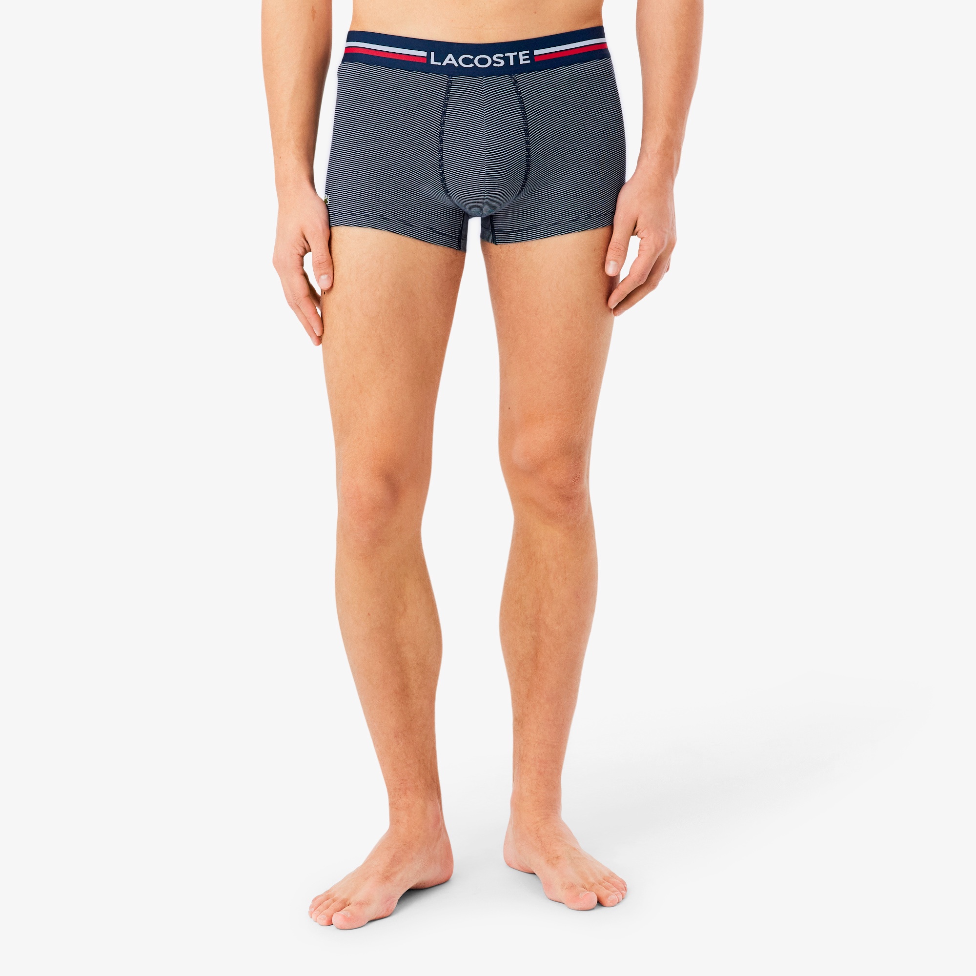 トリコロールウエストバンドストレッチコットントランクショーツ