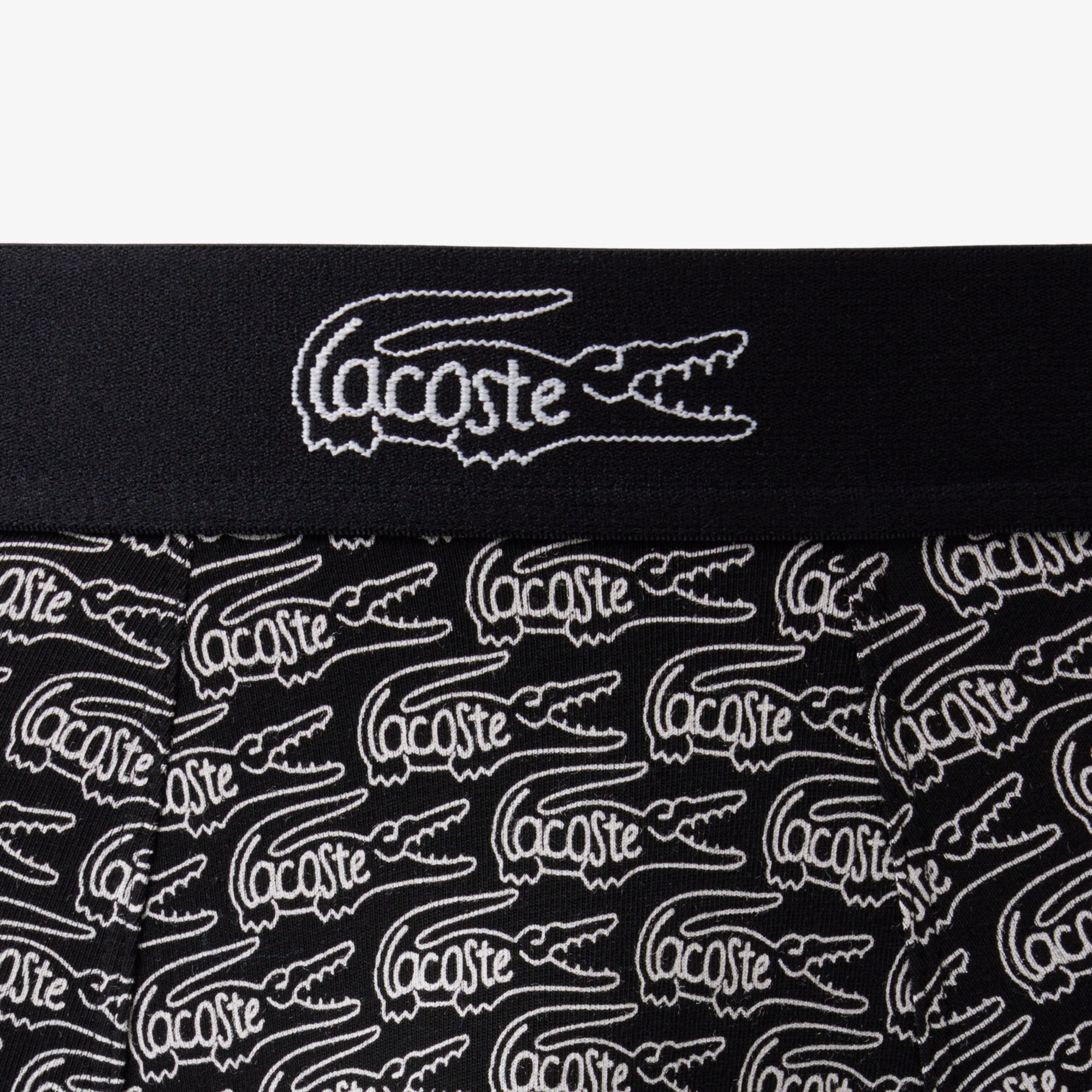 オールオーバーワニロゴプリントストレッチコットントランクショーツ