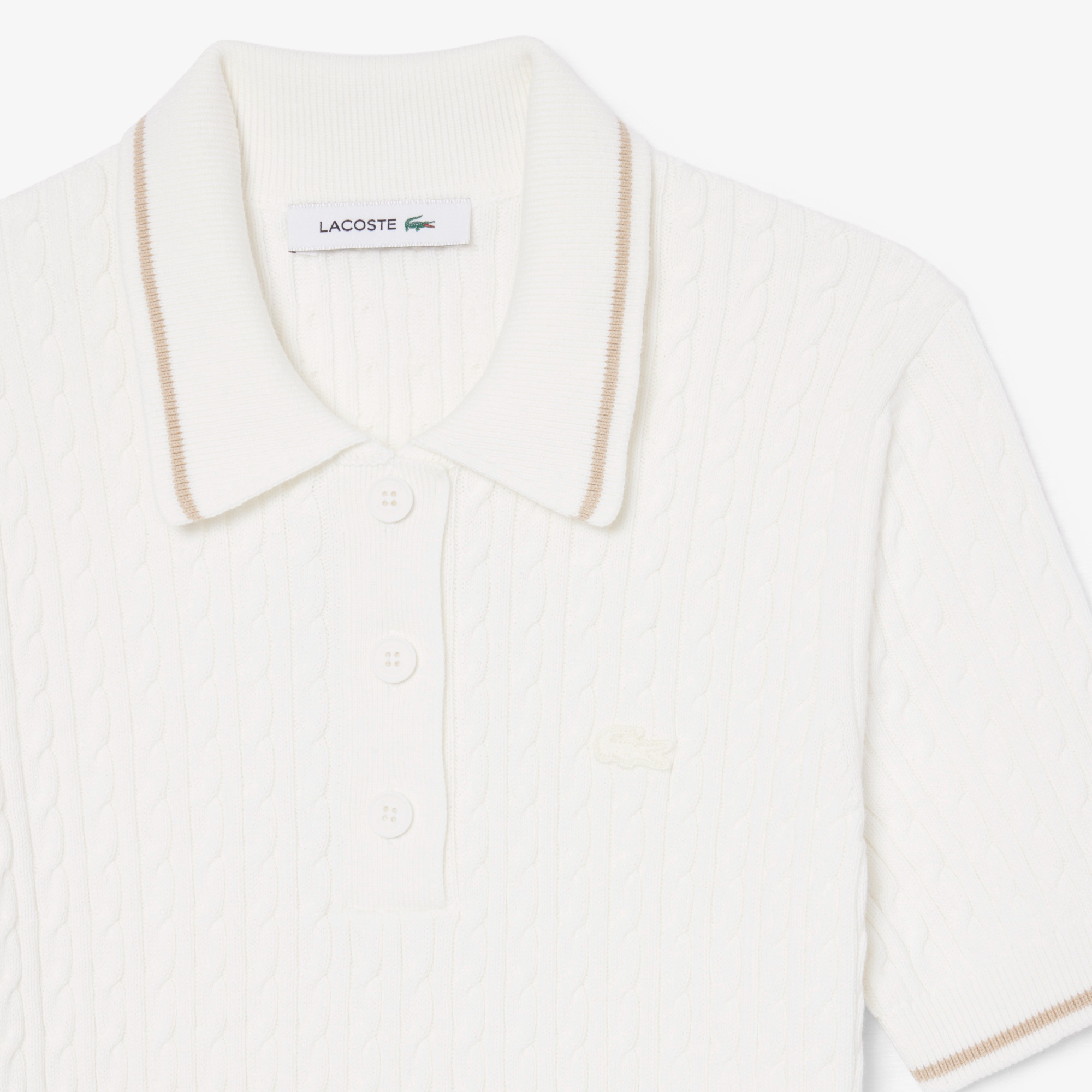 ケーブルニットポロシャツ