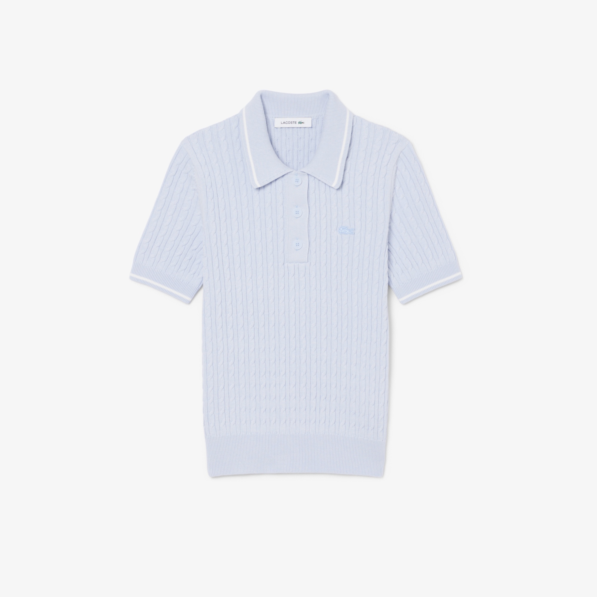 ケーブルニットポロシャツ