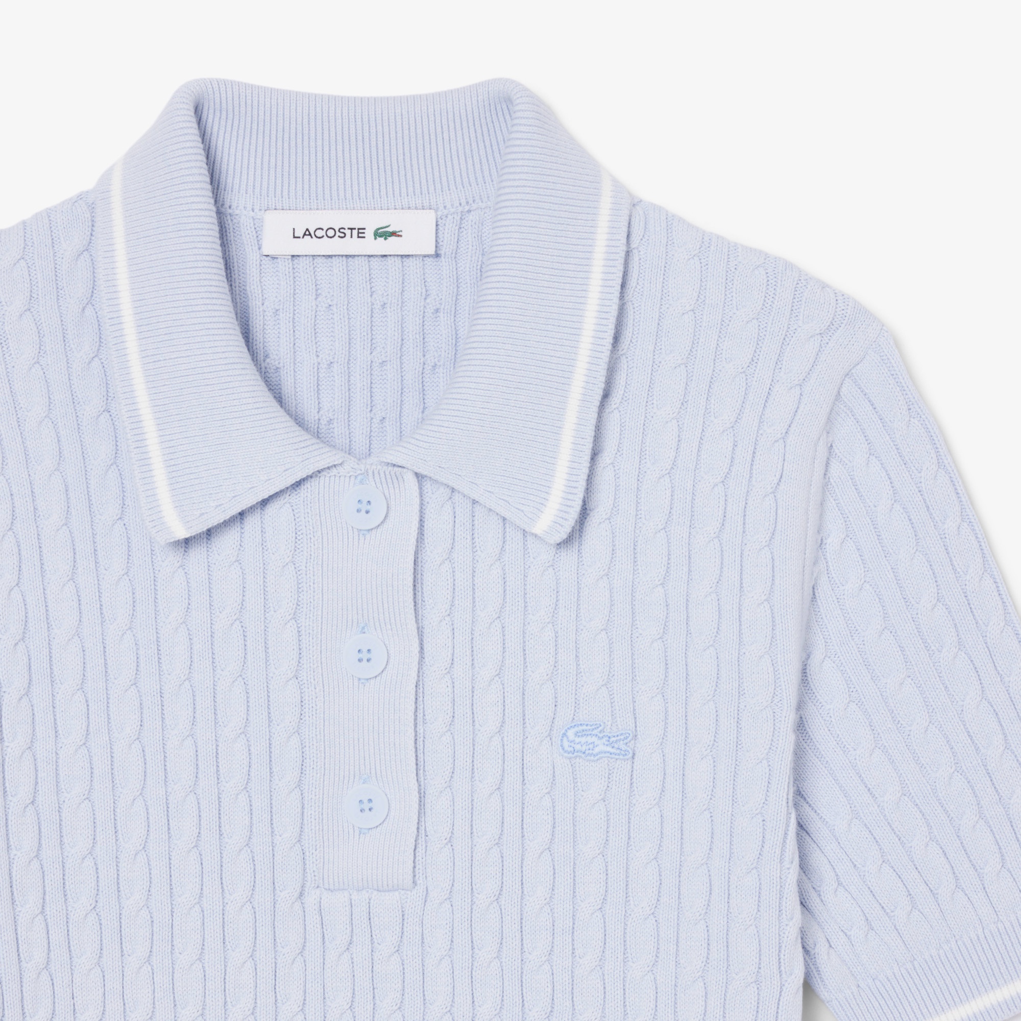 ケーブルニットポロシャツ