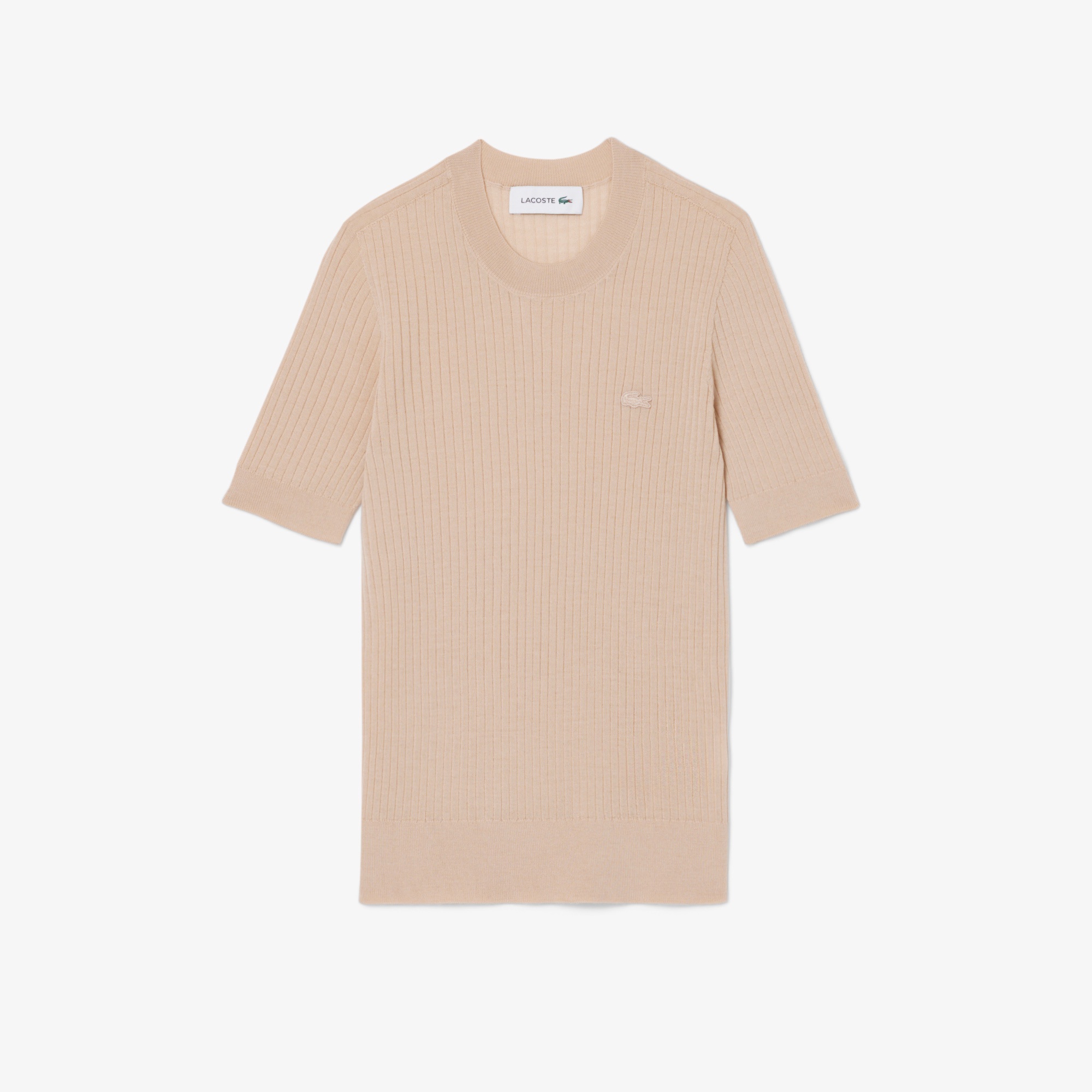 3Dニッティングショートスリーブメリノウールセーター