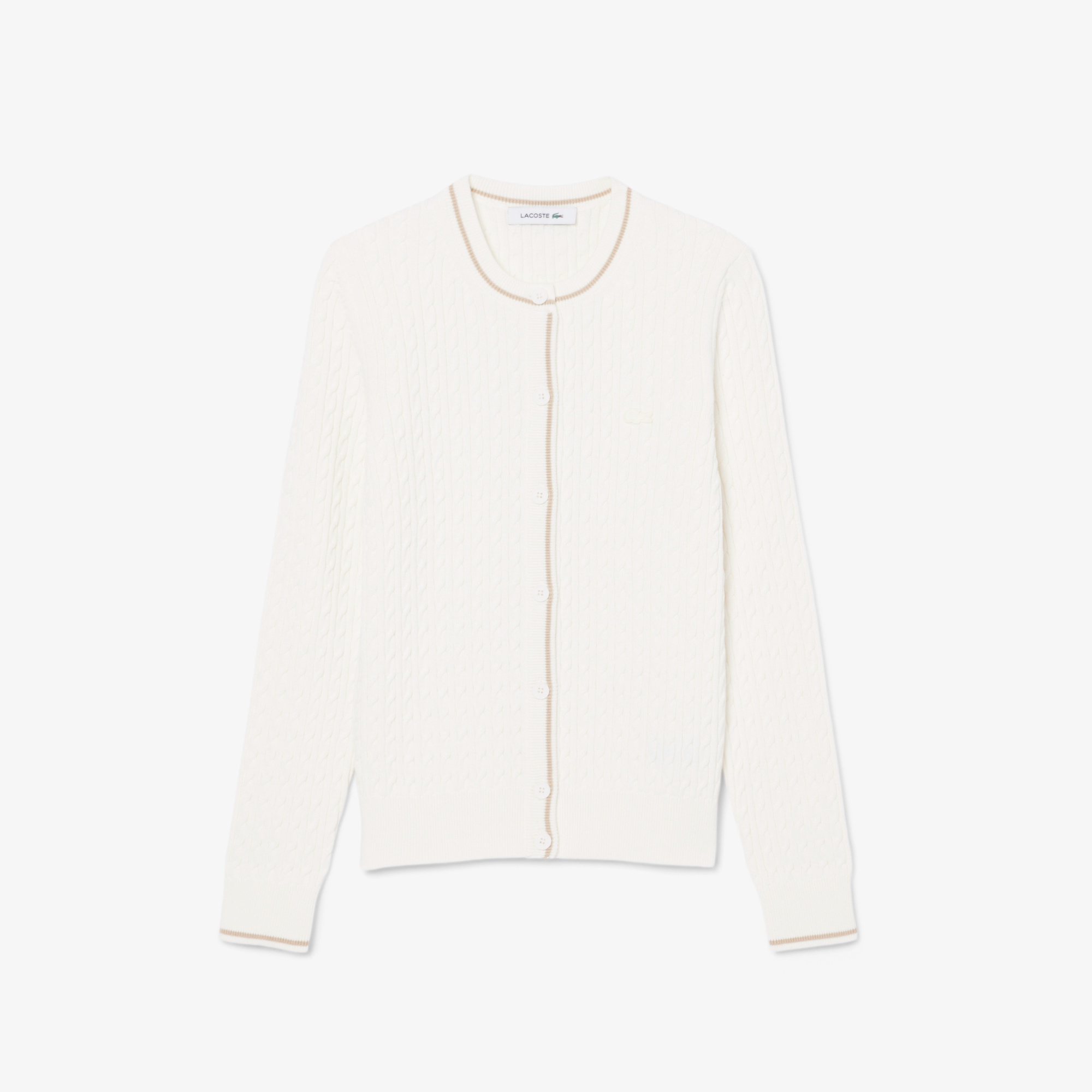 ライン入りケーブルニットカーディガン