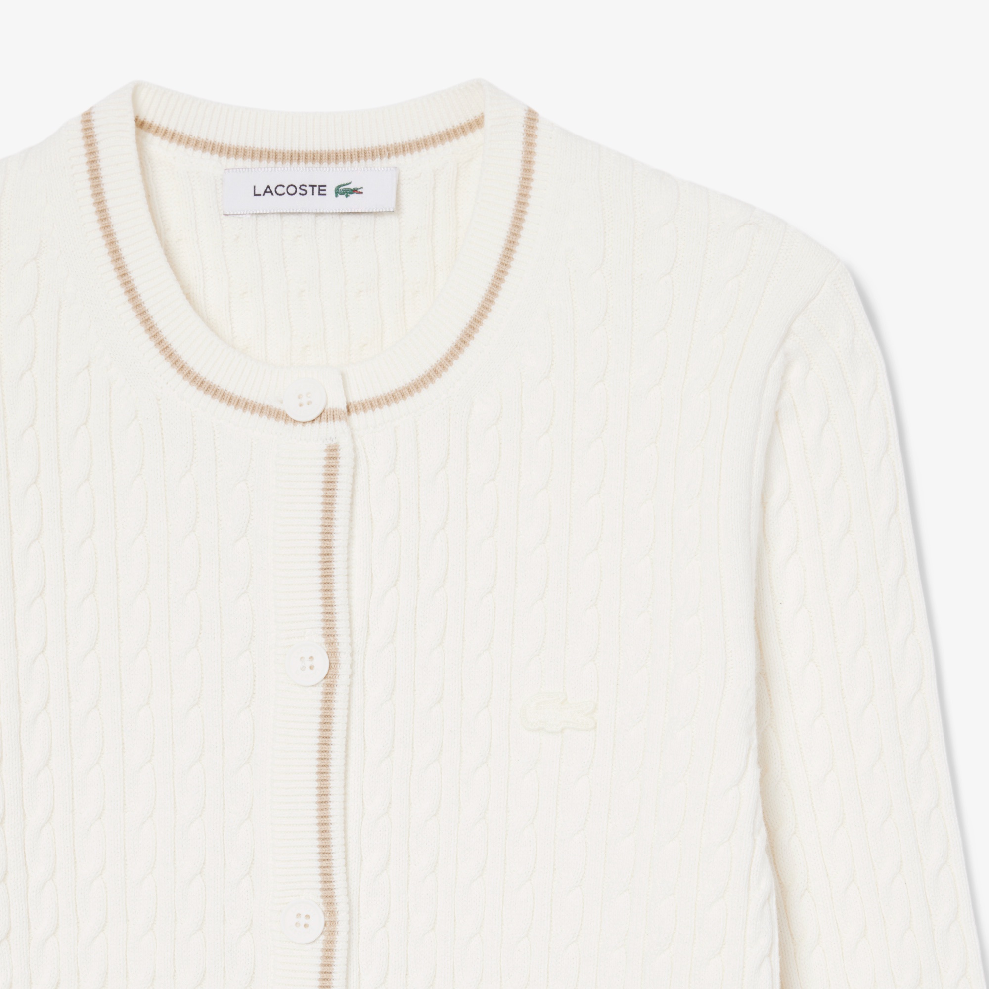 ライン入りケーブルニットカーディガン