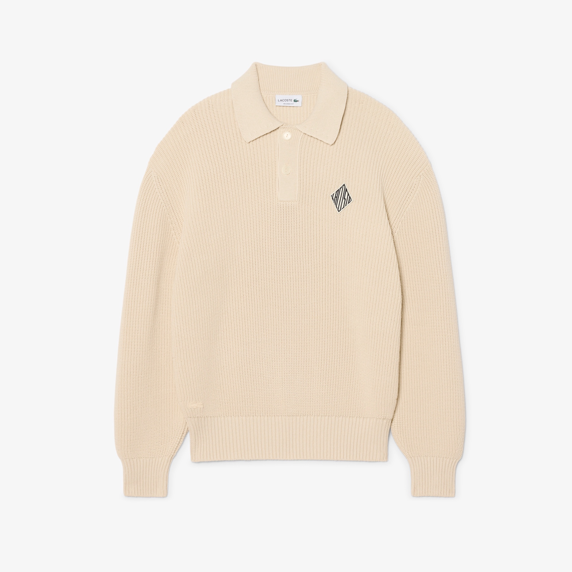 ダイヤロゴパッチポロカラーニットセーター