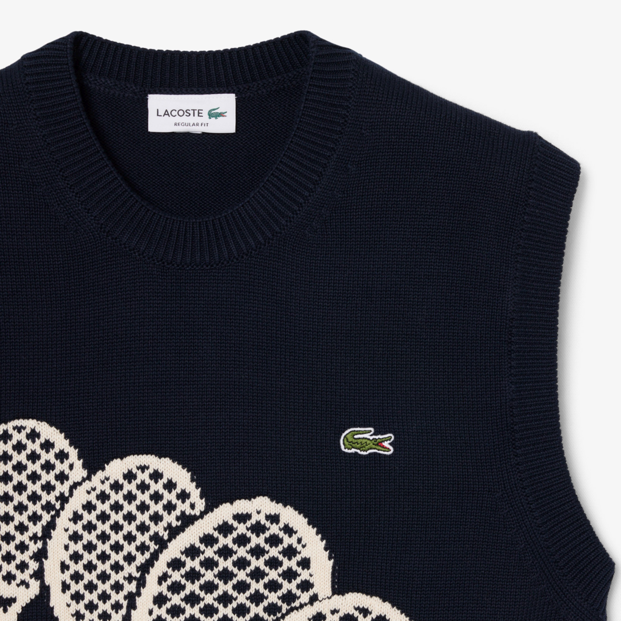 ラケットジャカード コットンニットベスト