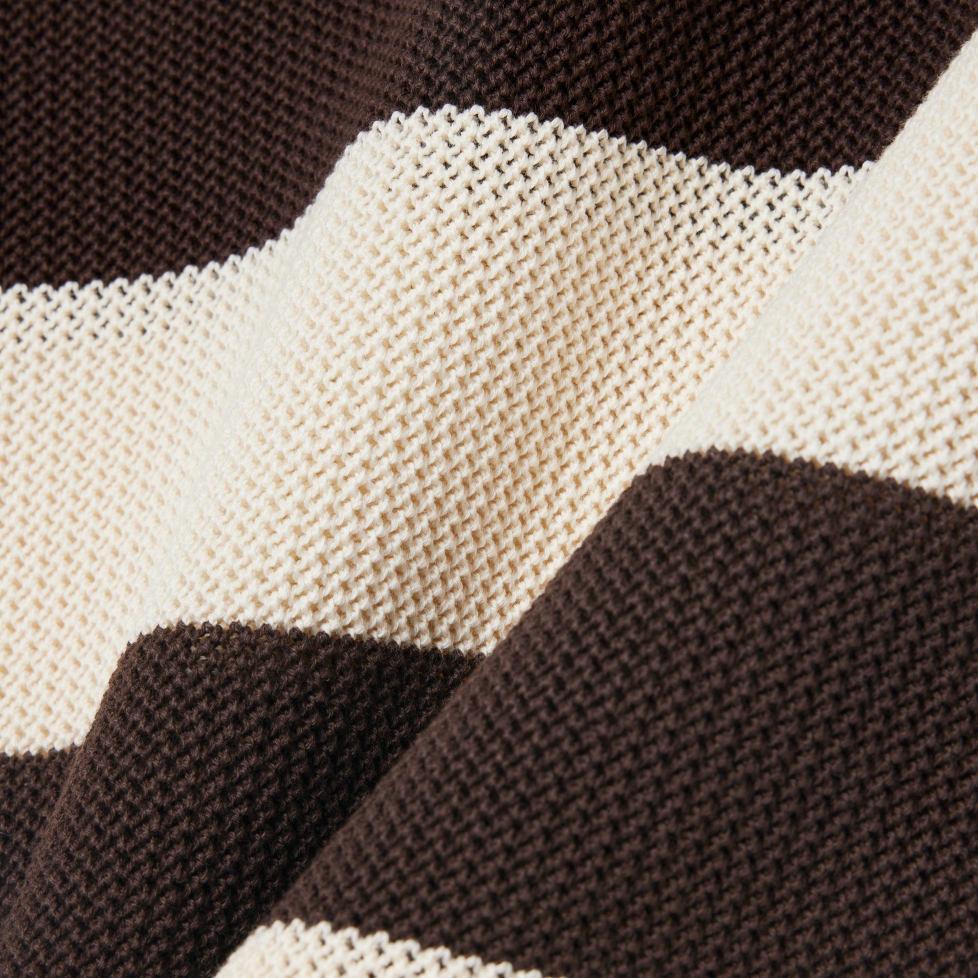 ボーダーメッシュニットスキッパーポロシャツ