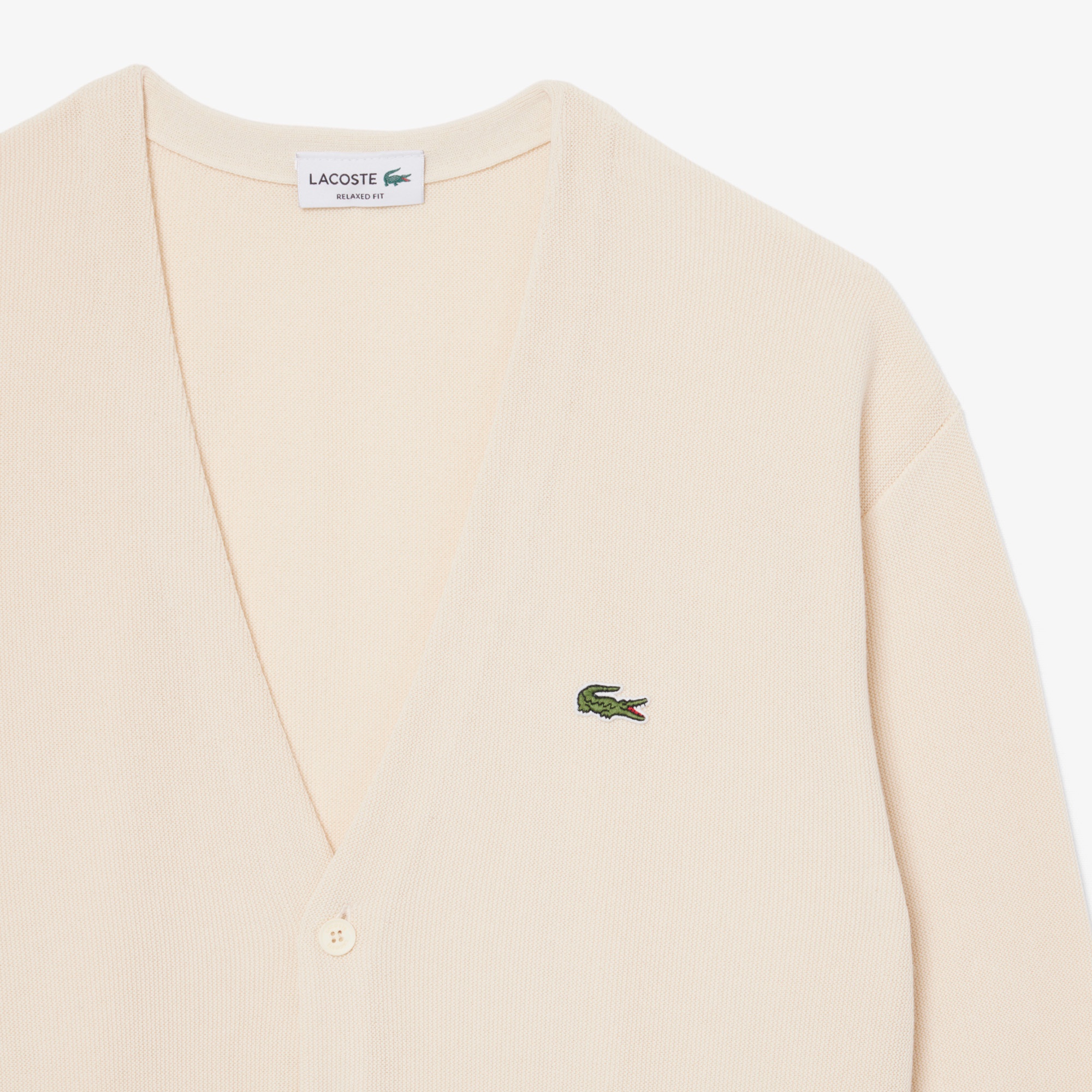 リブニットステッチコットンニットカーディガン