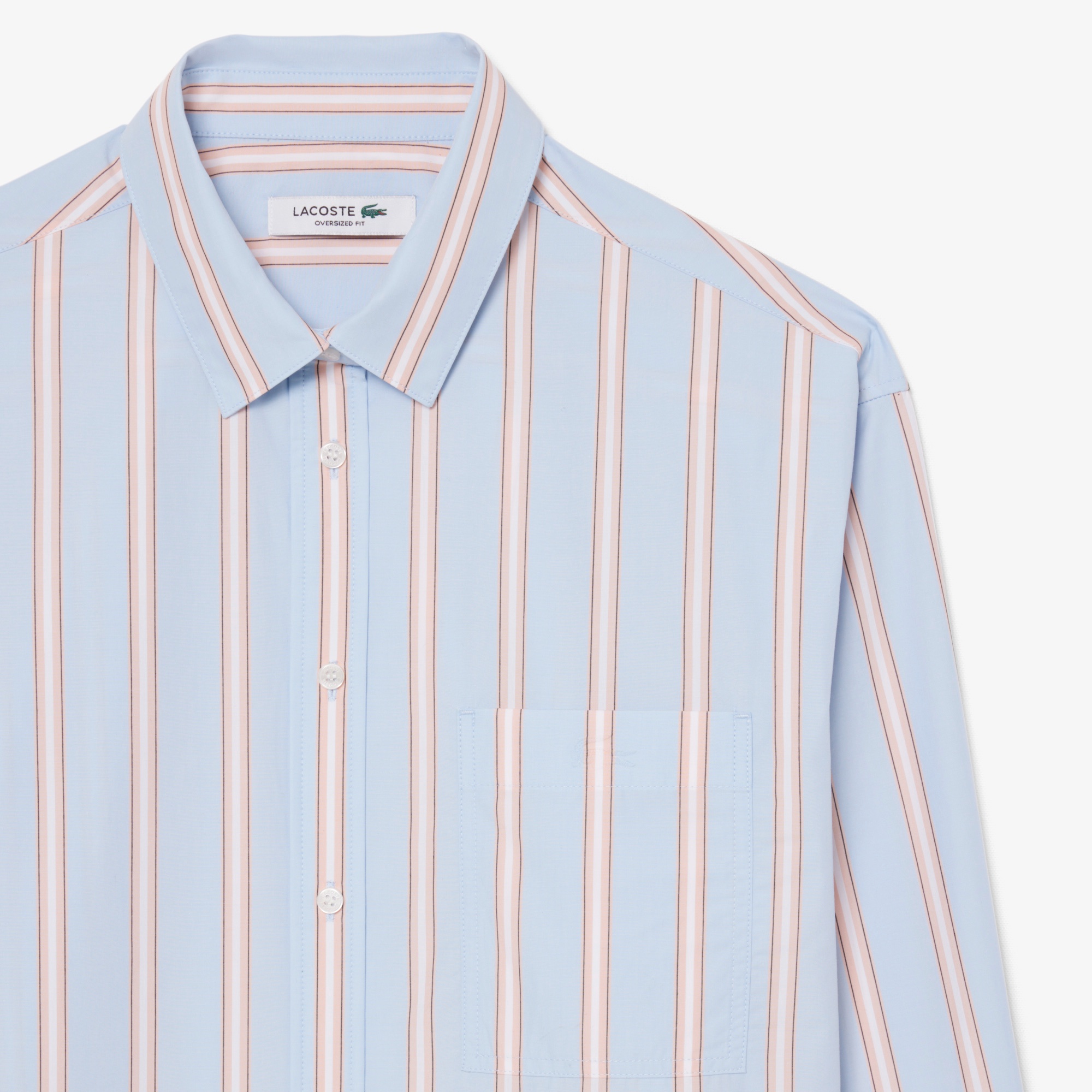 オーバーサイズストライプポプリンシャツ