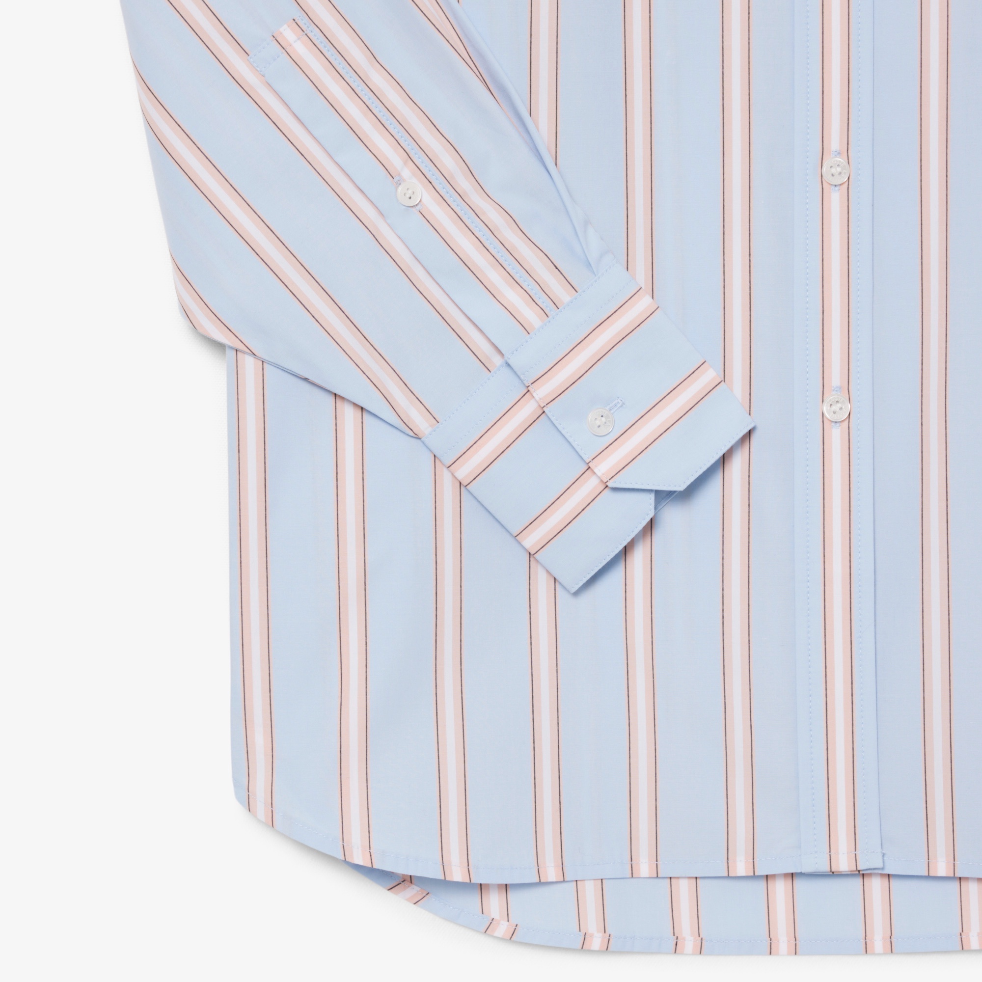 オーバーサイズストライプポプリンシャツ