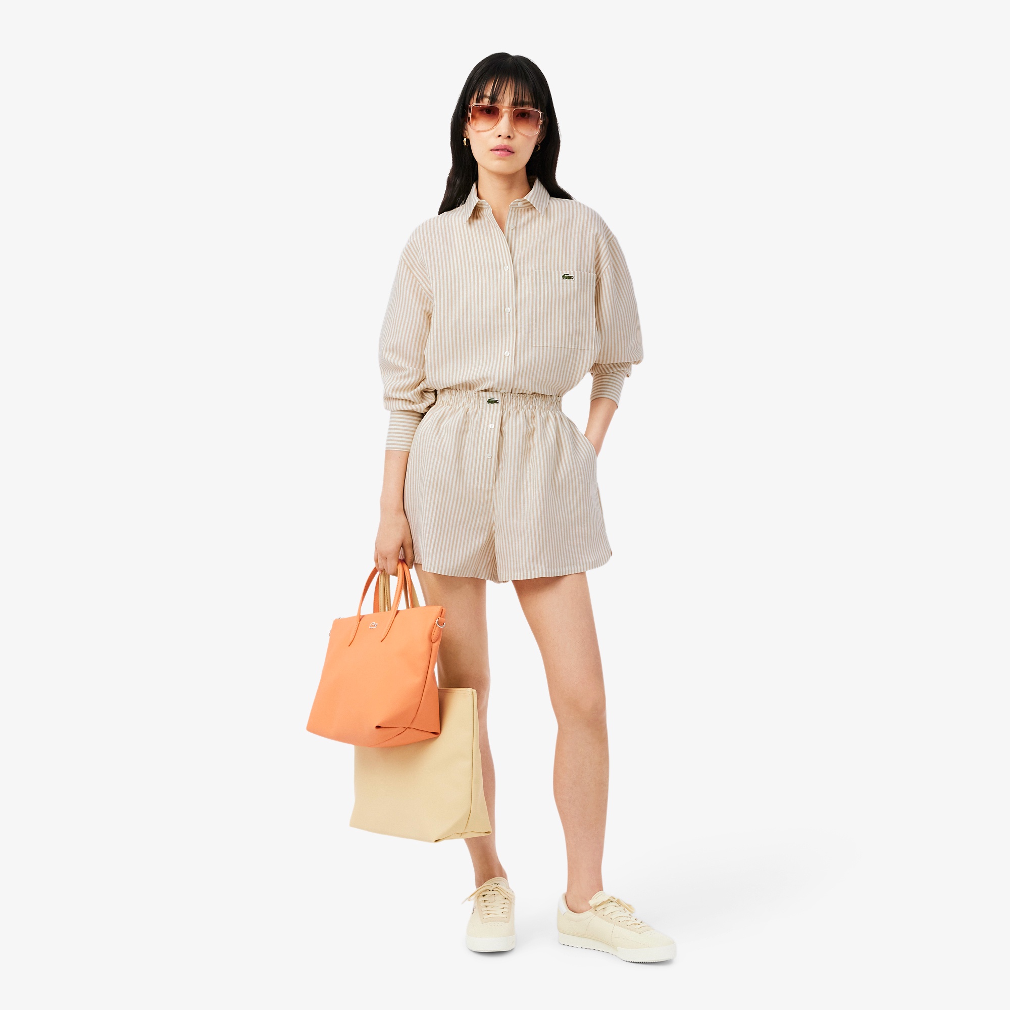 リネン×リヨセルブレンドストライプシャツ