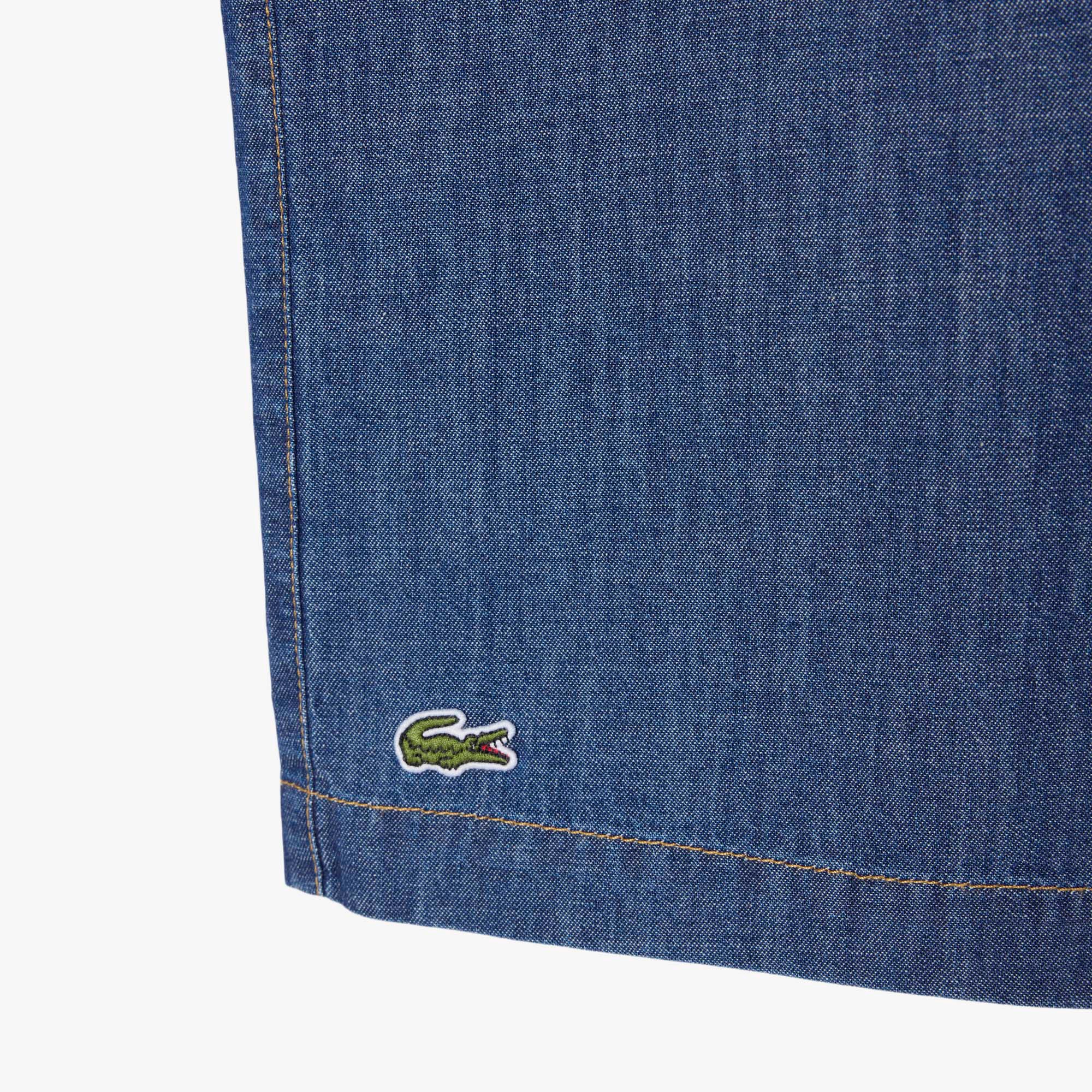 オープンカラーデニムシャツ