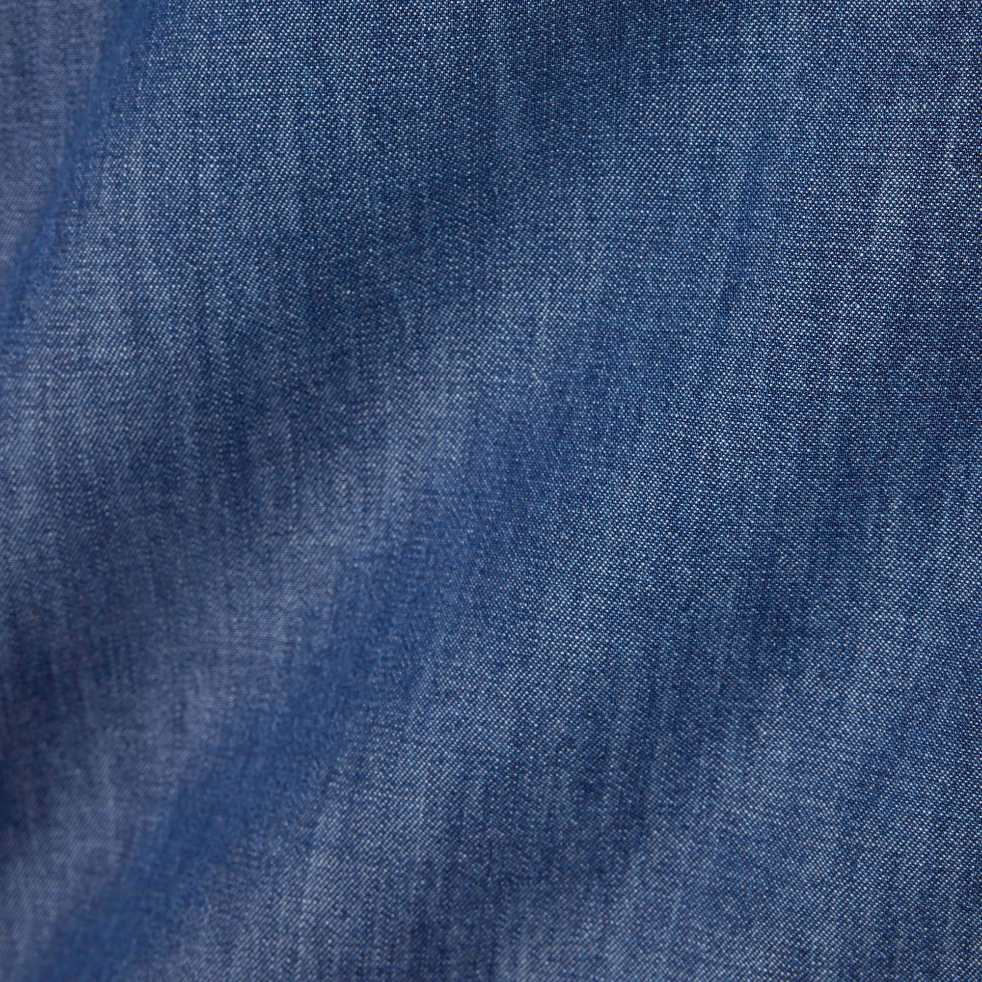 オープンカラーデニムシャツ